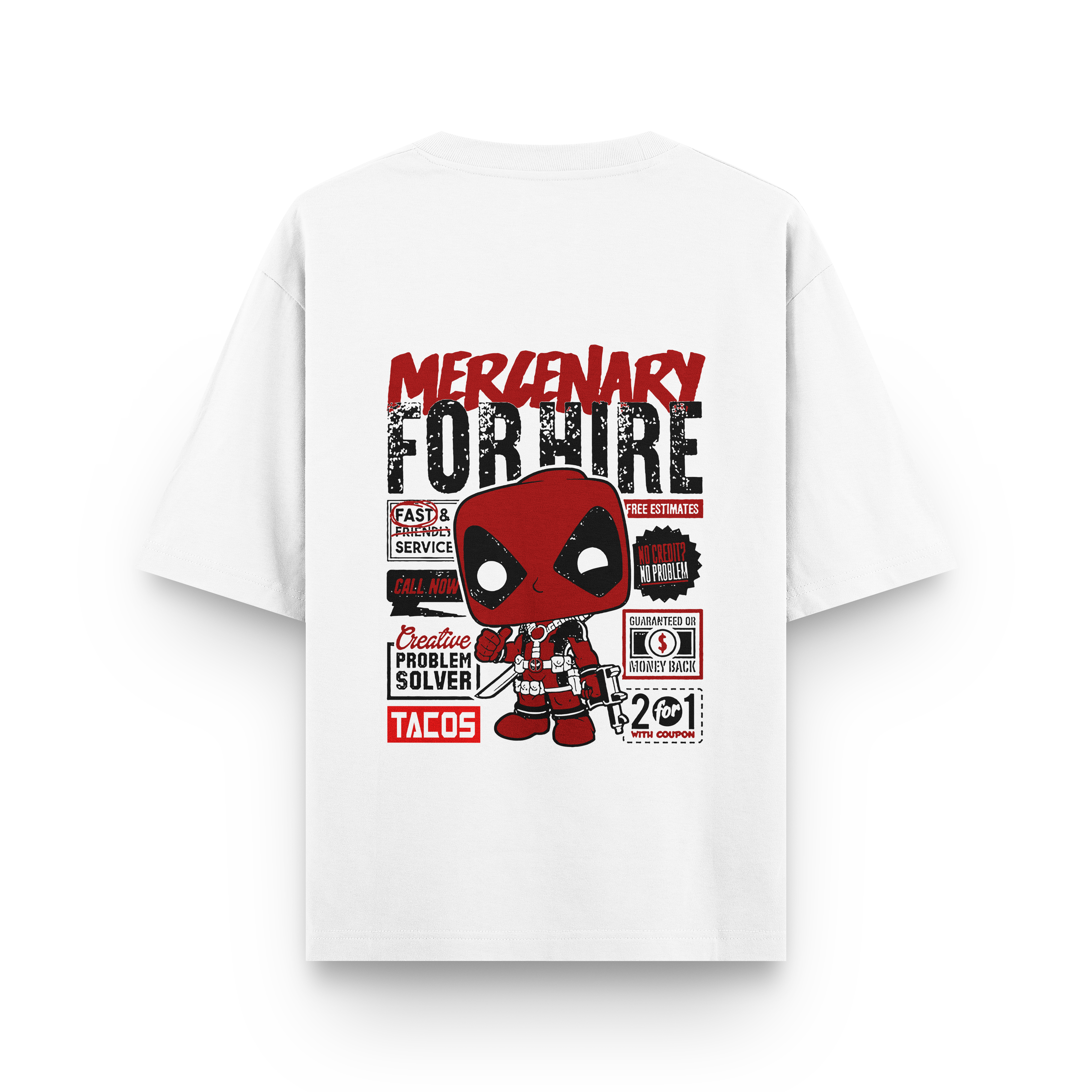 Deadpool "Mercenary For Hire" Oversized Tee
