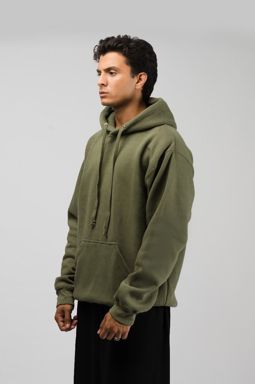 Olive Green Solid Hoodie (Unisex)