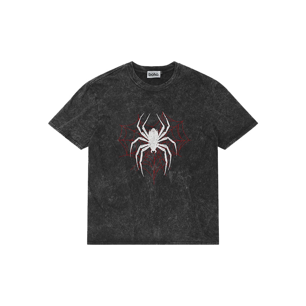 Spider-Web Heart Graphic Oversized T-shirt