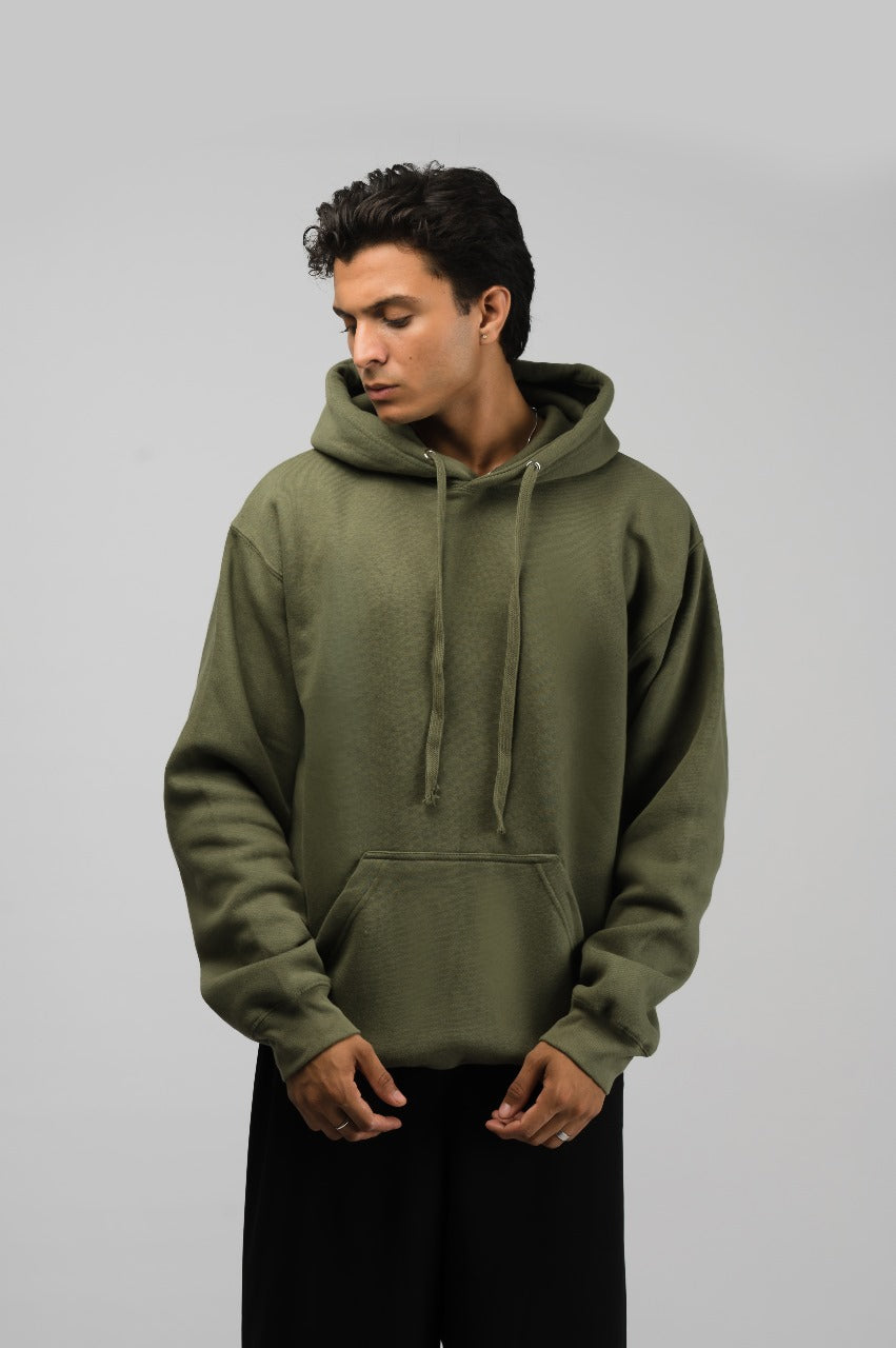 Olive Green Solid Hoodie (Unisex)