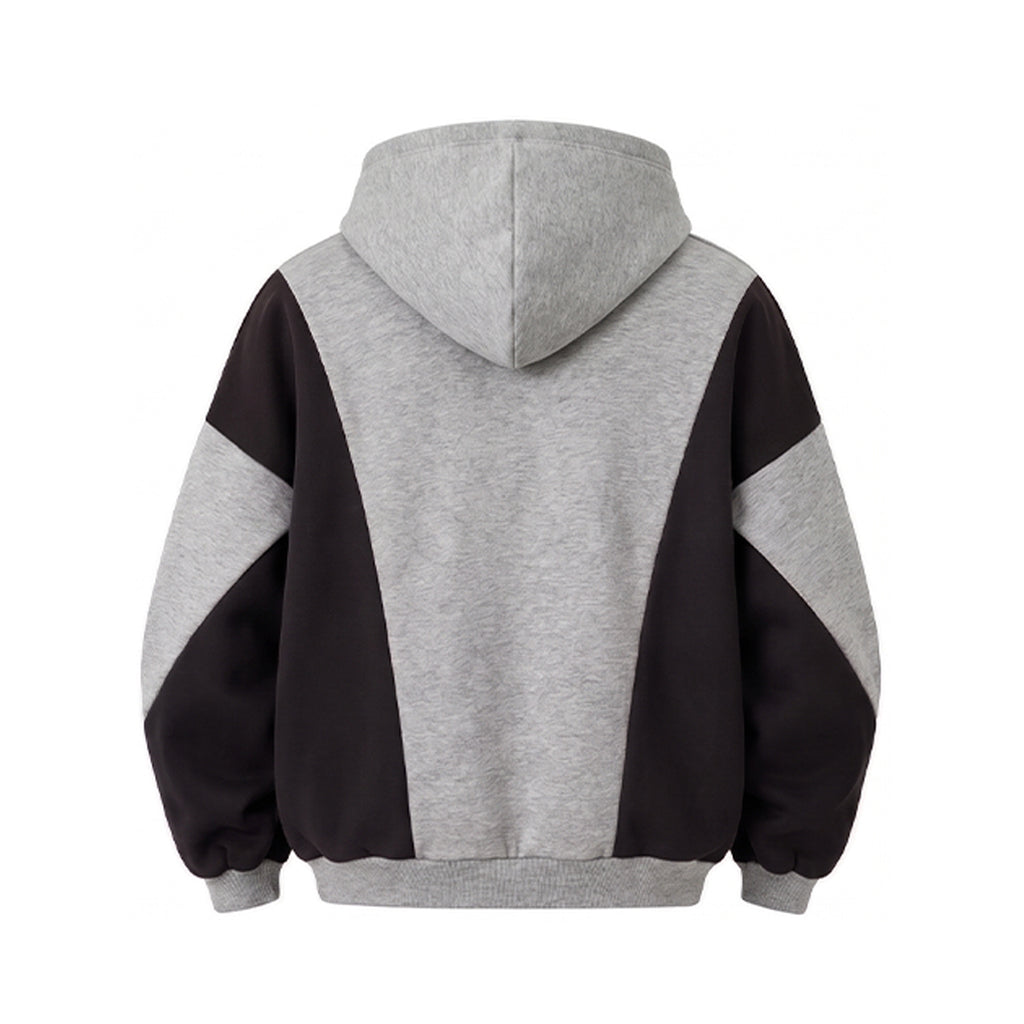 Colorblock Oversized Hoodie - Ash Black