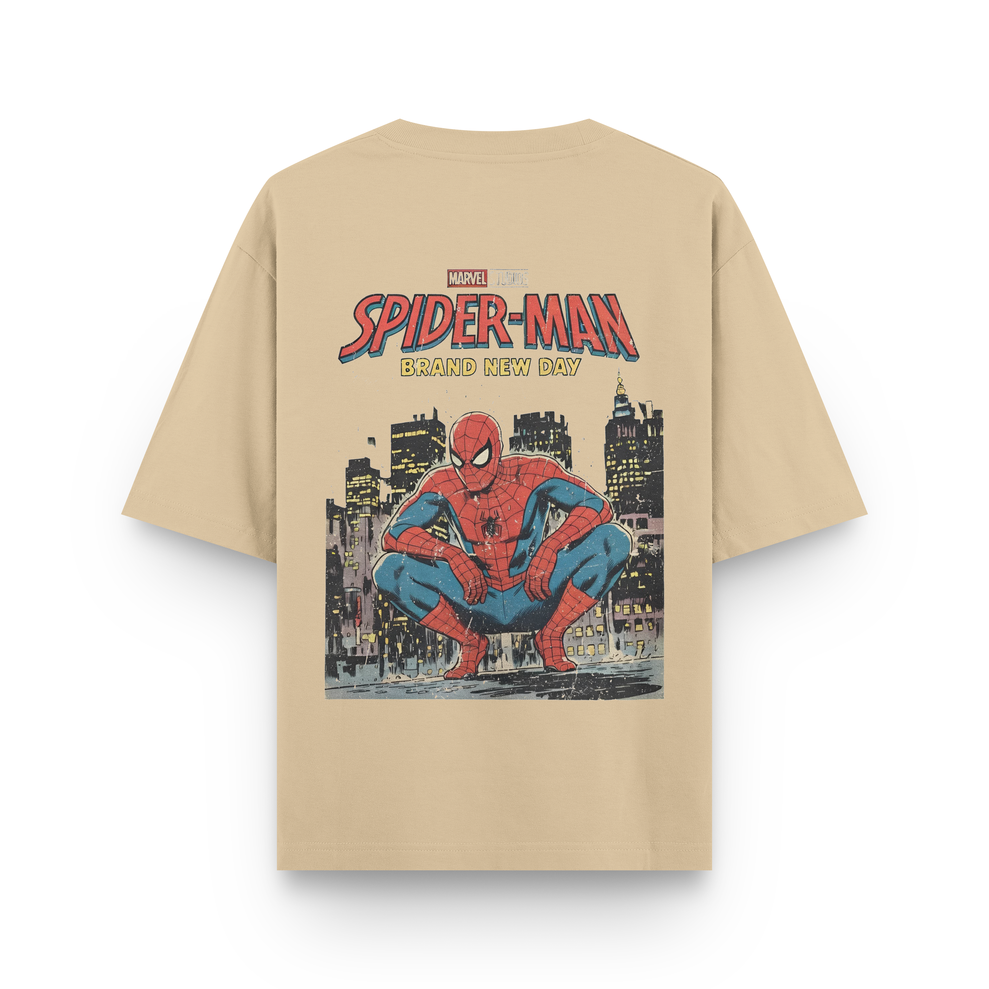 Spider-Man Brand New Day Oversized Graphic T-Shirt - Beige