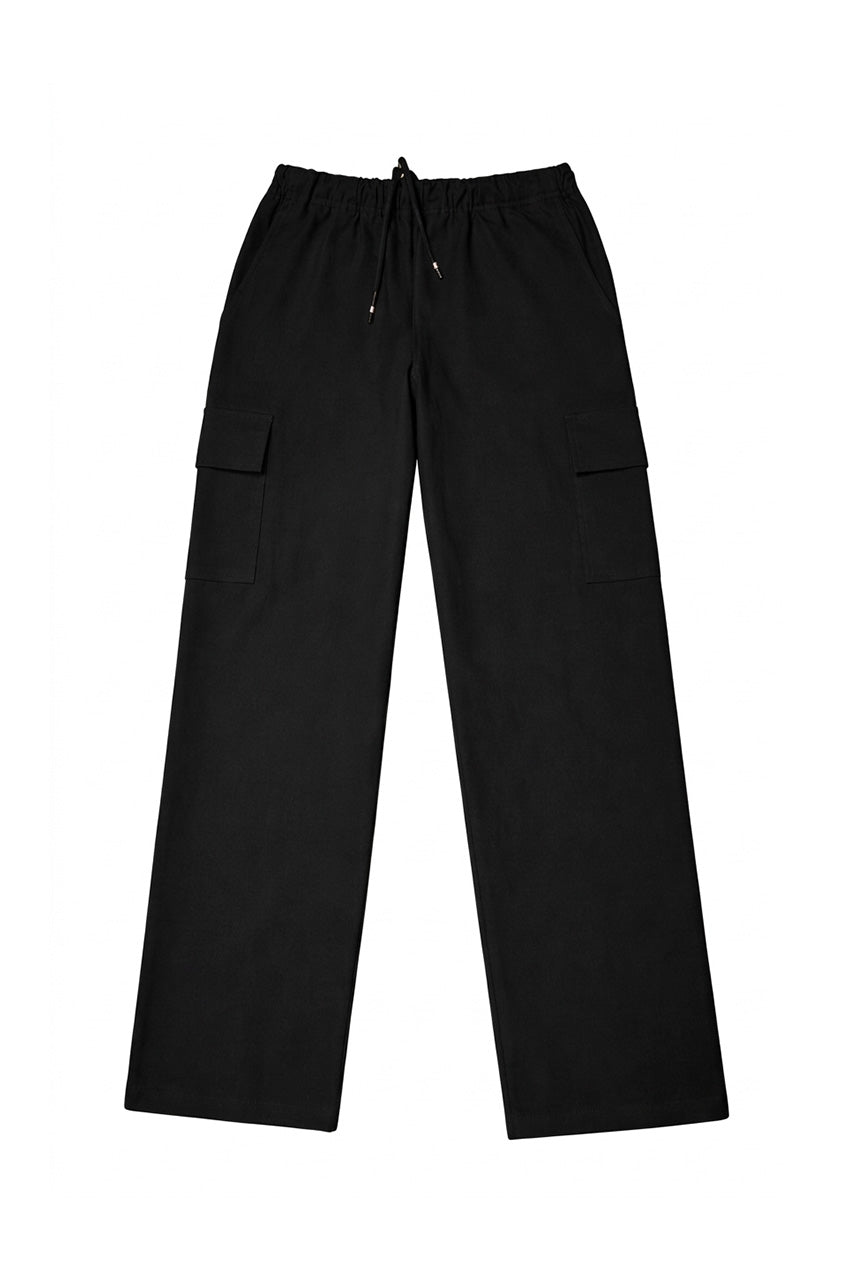Essential Black Cargo Straight-Leg Trousers