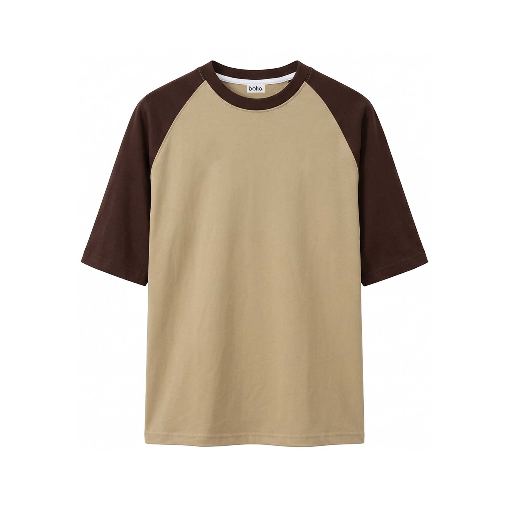 Raglan Core Tee – Brown & Beige