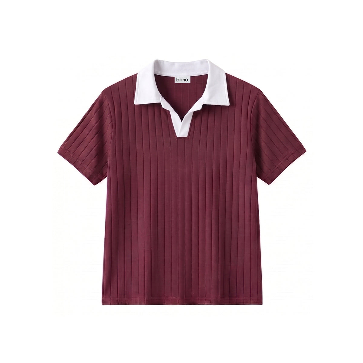Burgundy Drop Needle Contrast Polo