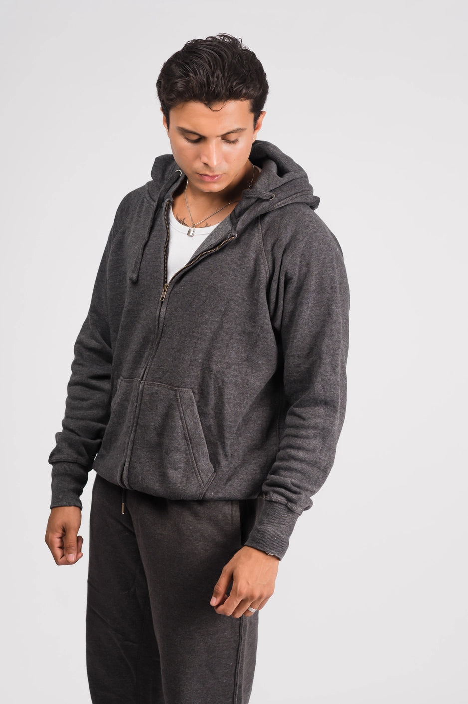 Charcoal Zipper burn wash (Unisex)