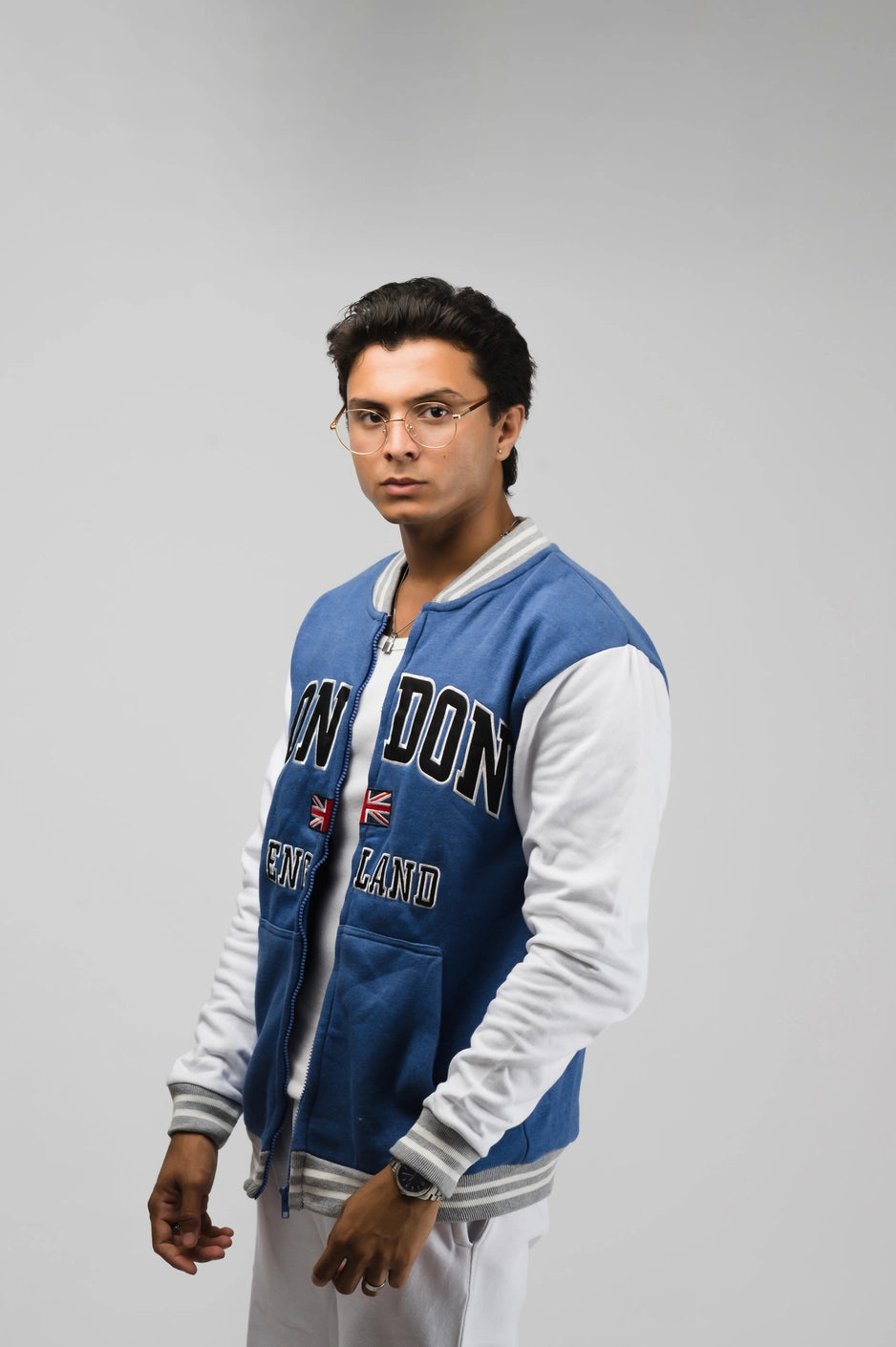 London Blue Baseball Jacket (Unisex)