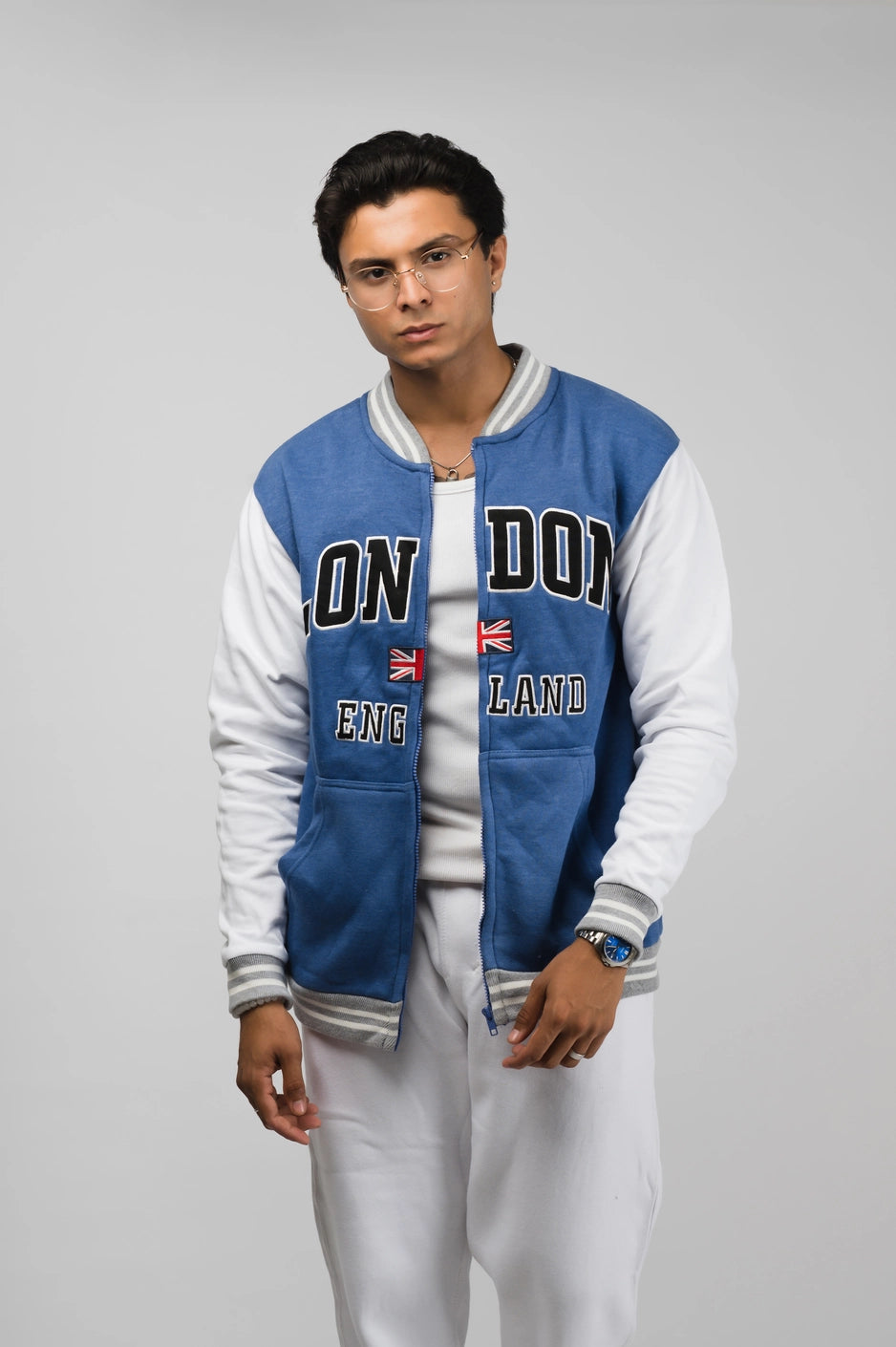 London Blue Baseball Jacket (Unisex)