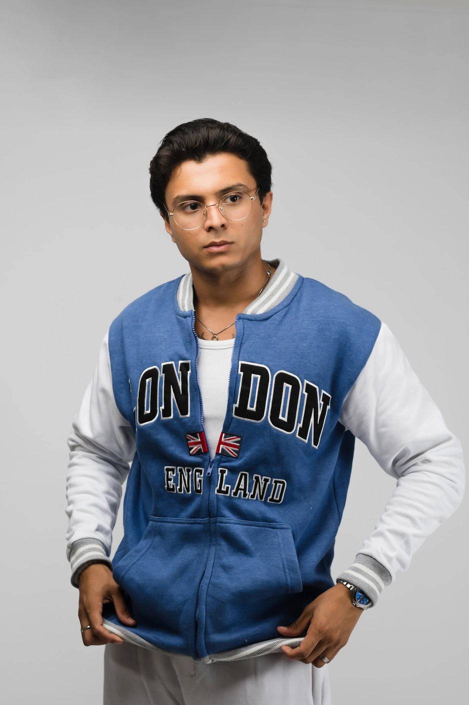 London Blue Baseball Jacket (Unisex)