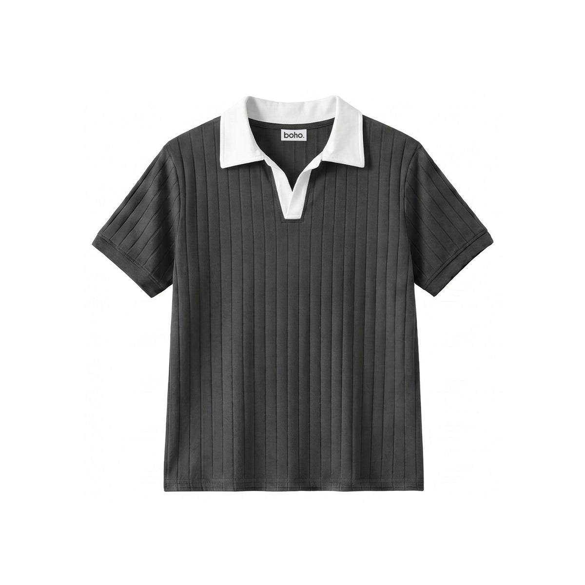 Black Drop Needle Contrast Polo