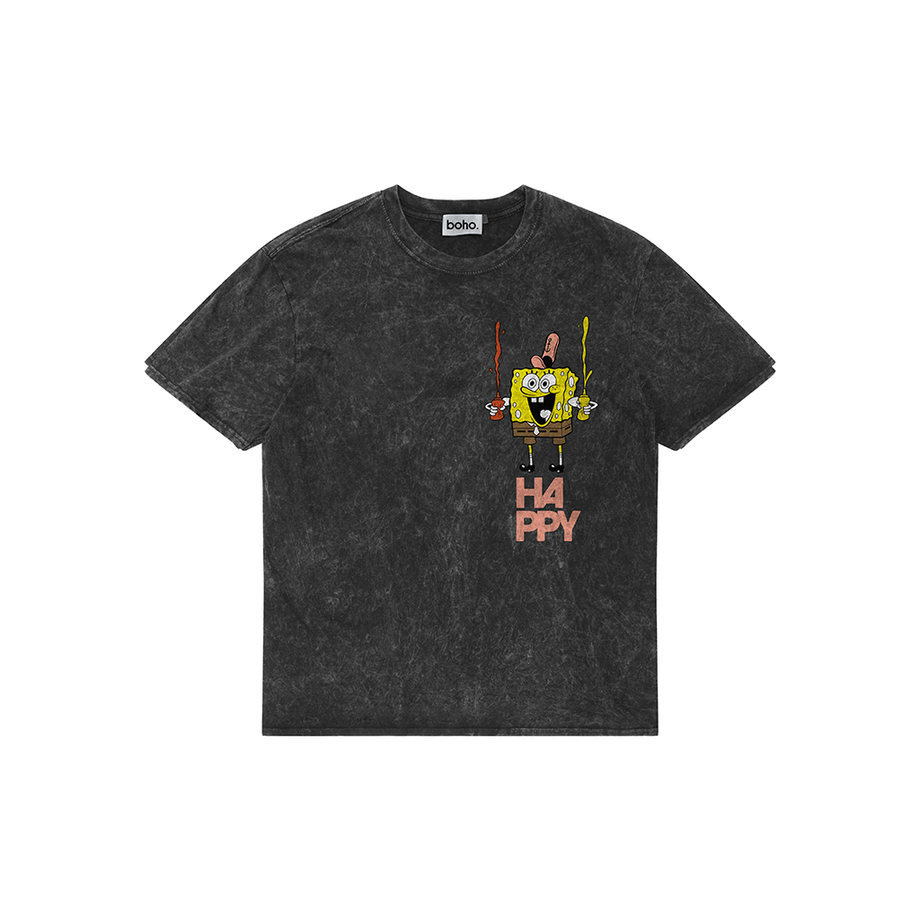 Never Grow Up - Acid Wash Oversized Graphic Tee (Unisex)