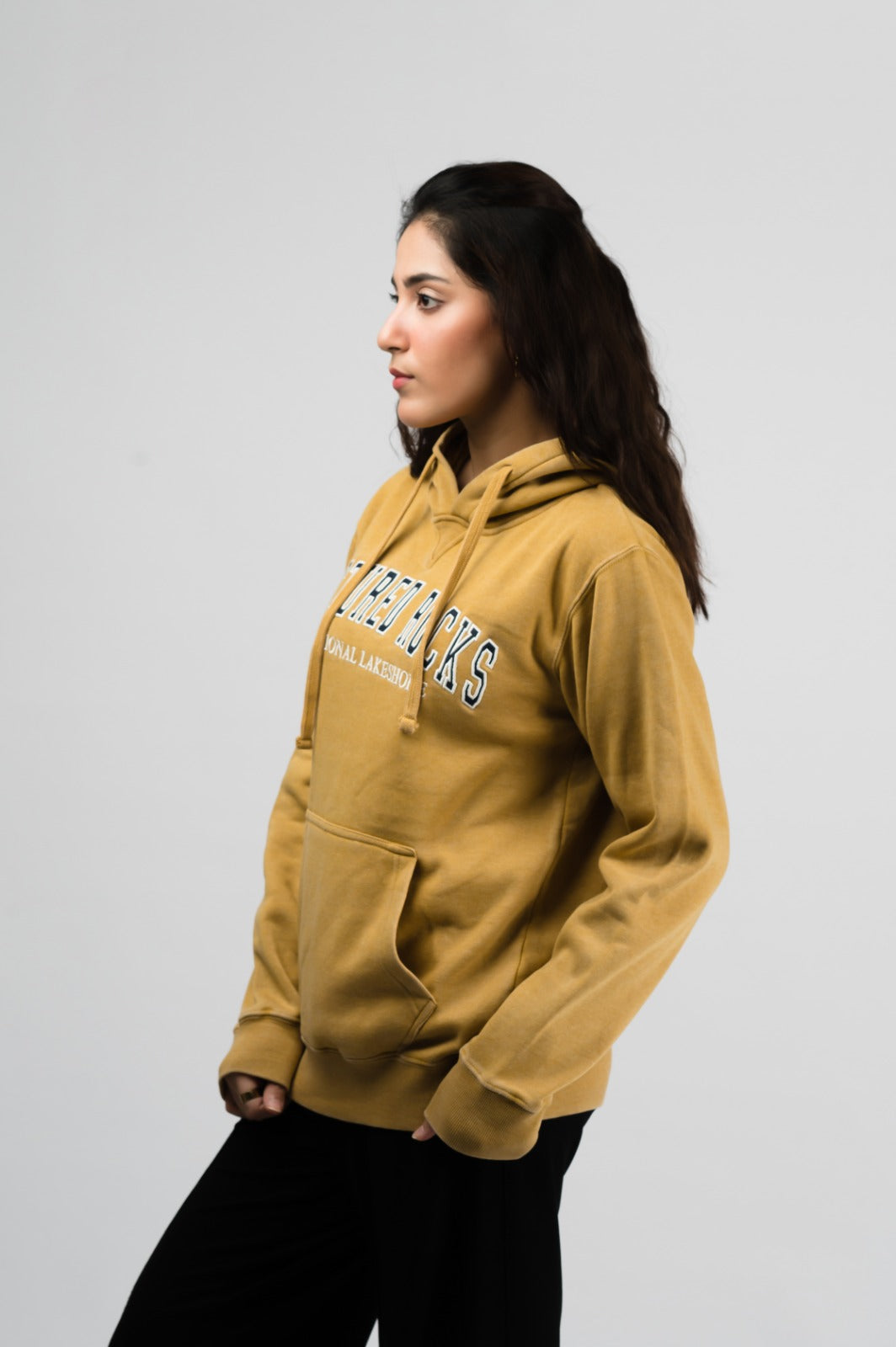 Picture Rocks Hoodie, Vintage Burn Wash Mustard