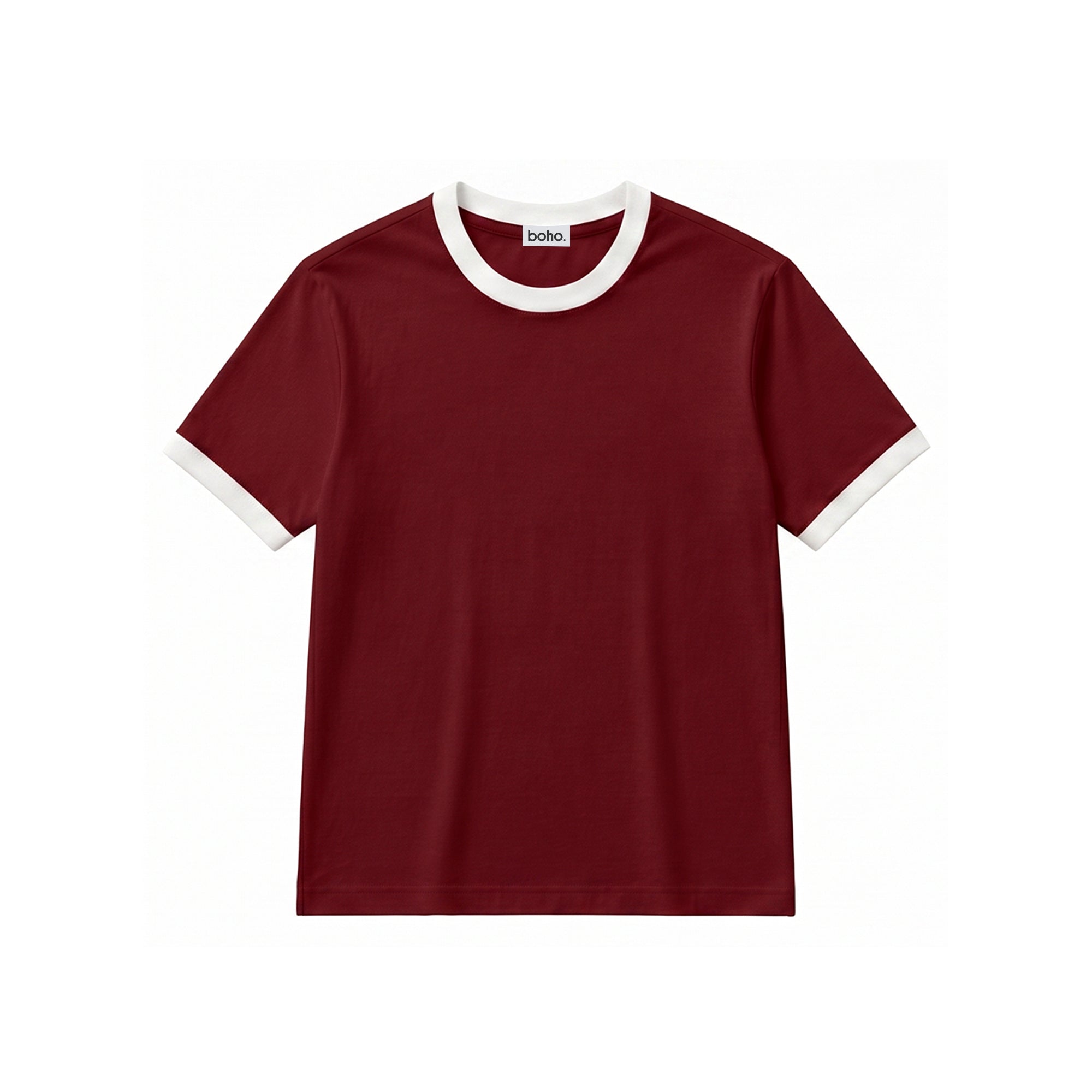 Classic Ringer Tee – Maroon & White