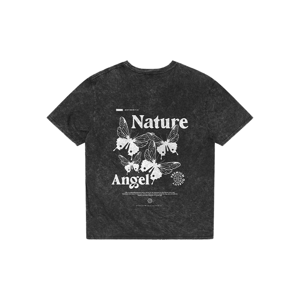 Nature Angle Acid Washed Oversized T-Shirt