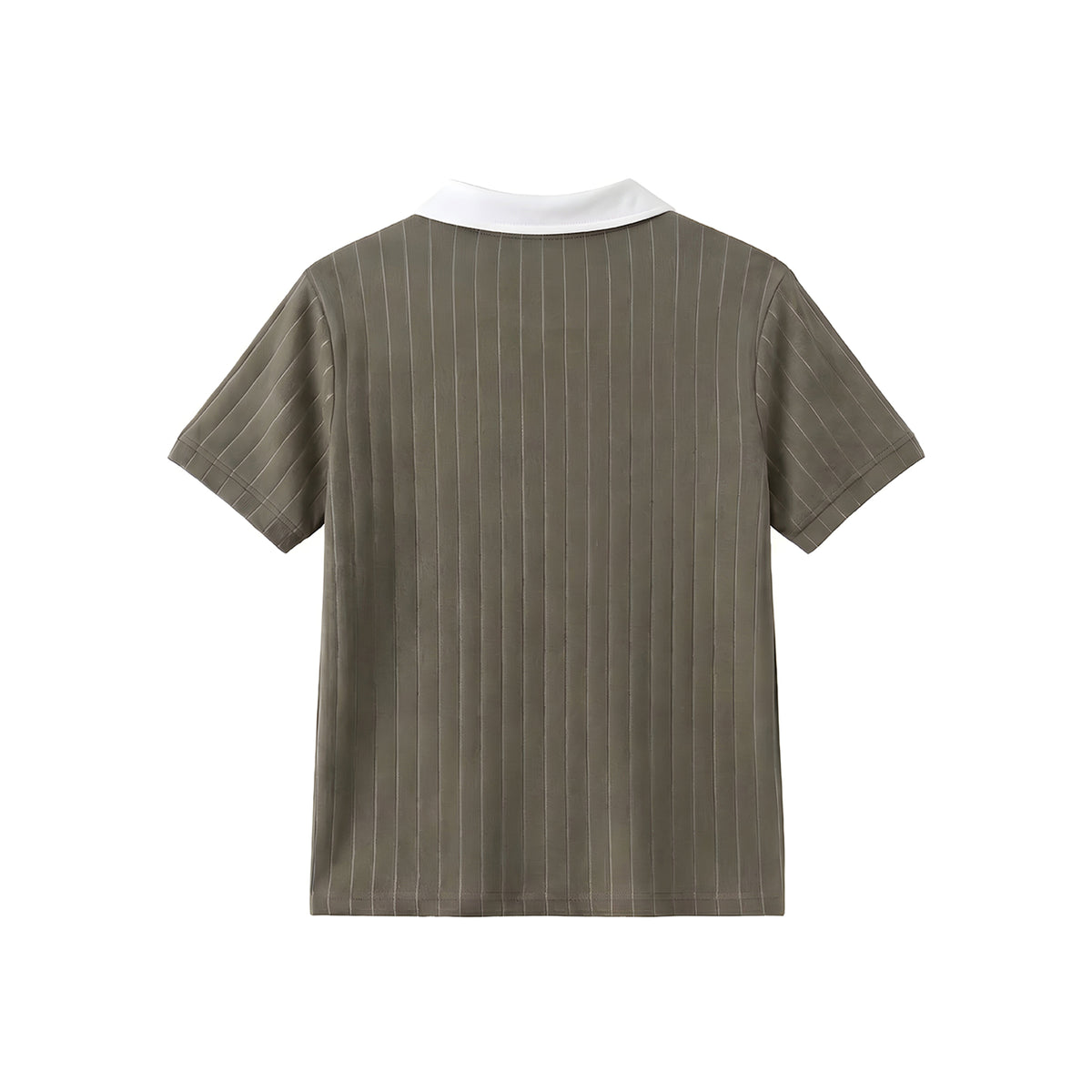 Olive Green Drop Needle Contrast Polo
