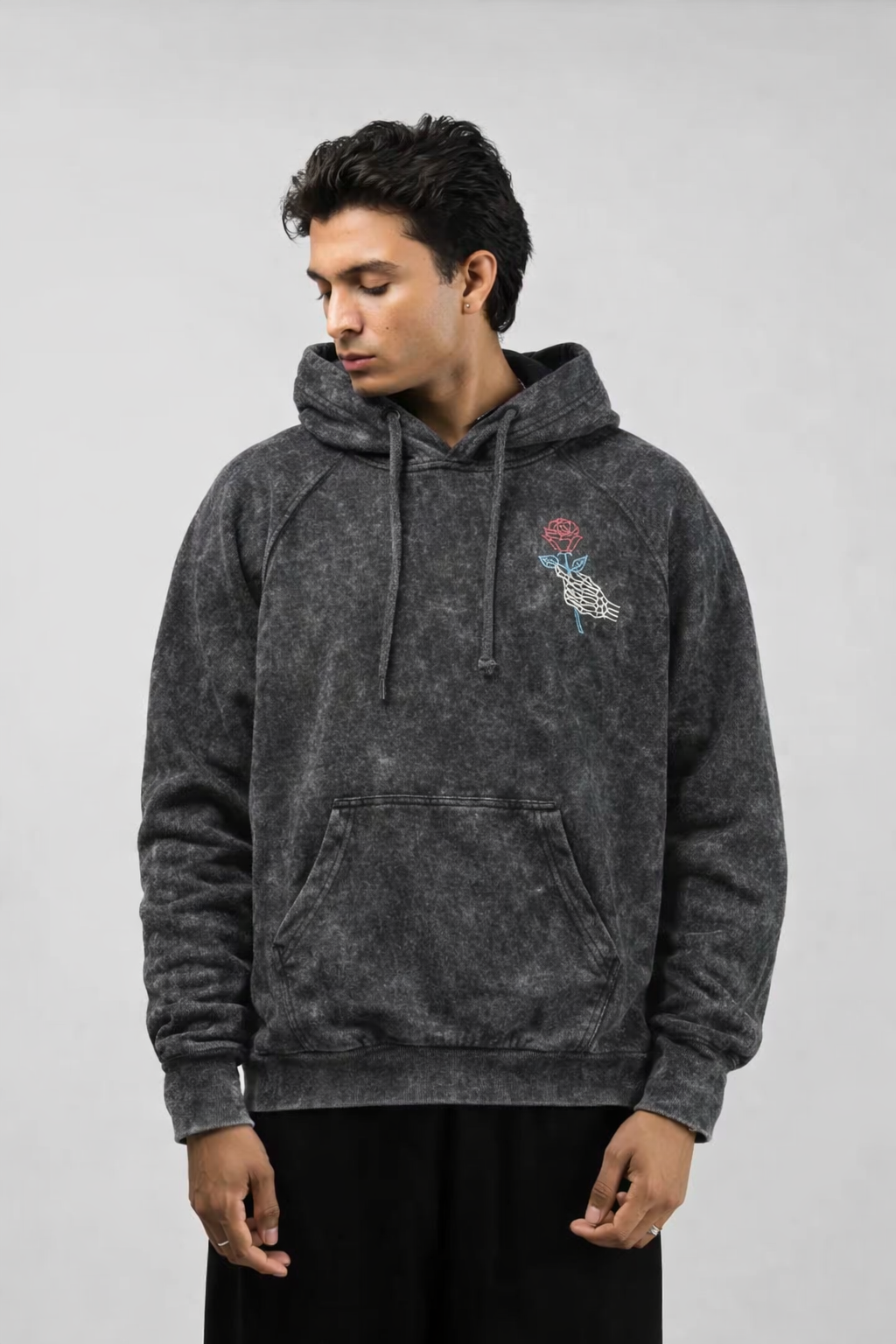 Love The Realest Acid Wash Hoodie