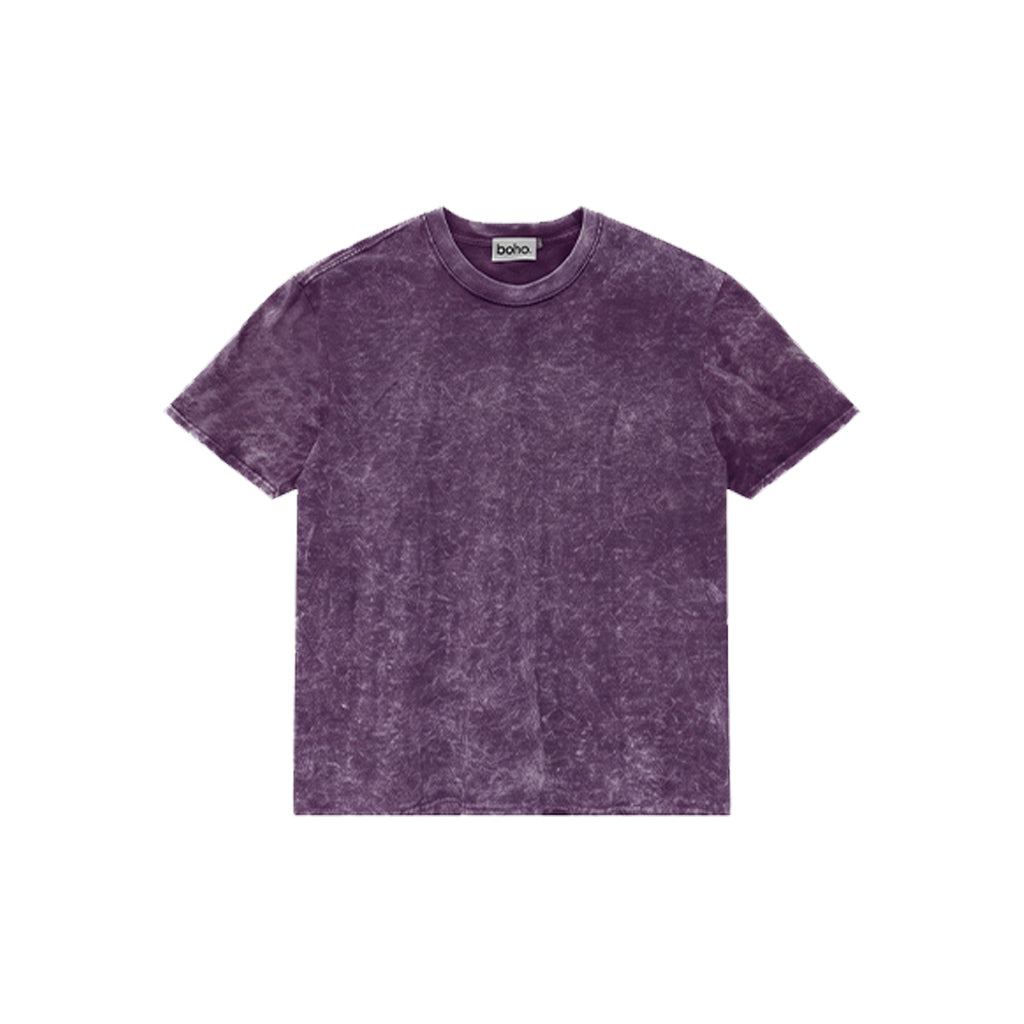 Vintage Acid Wash Oversized Tee - Dusty Plum
