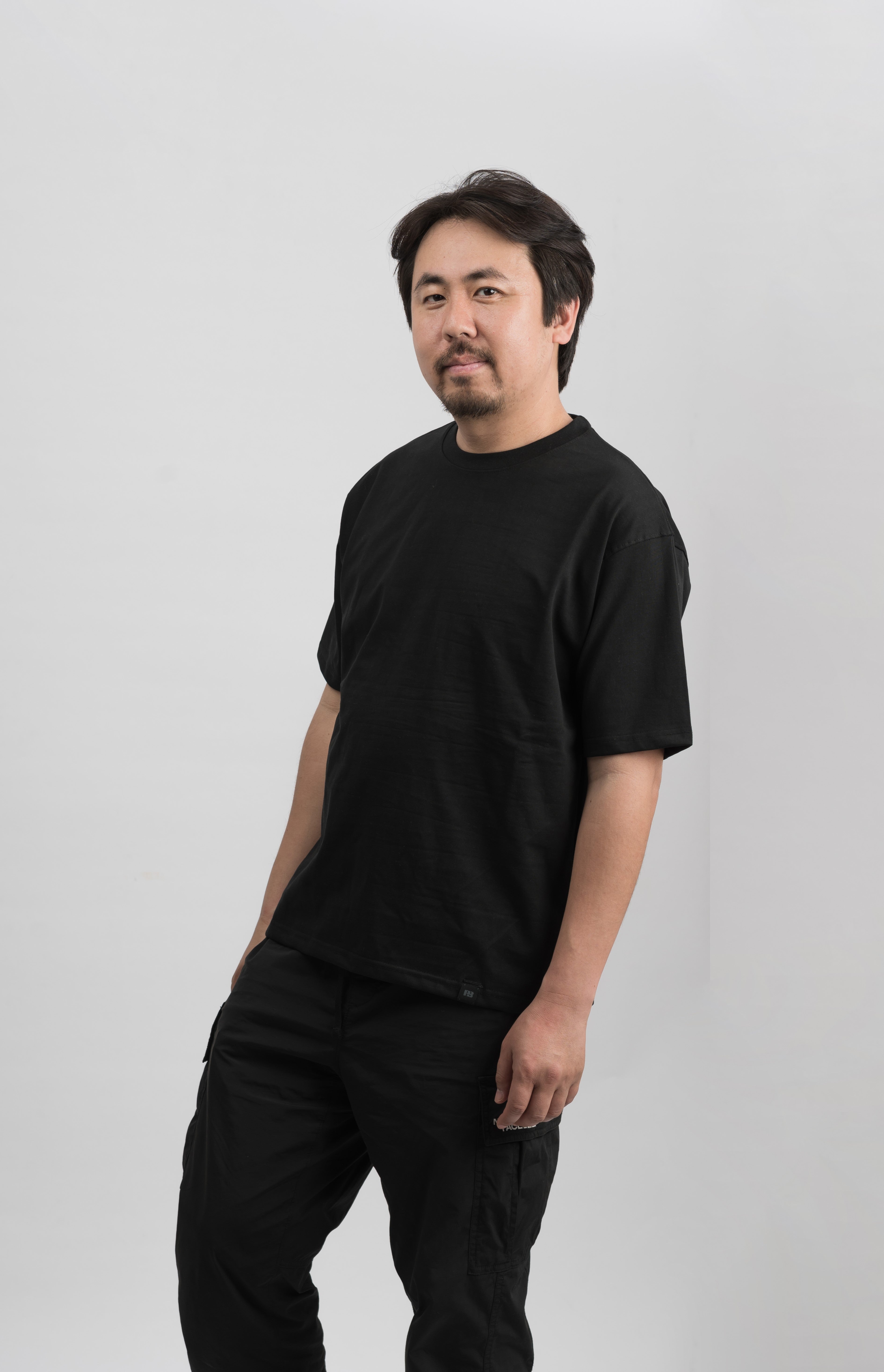 Solid Black Oversized Drop Shoulder T-Shirt