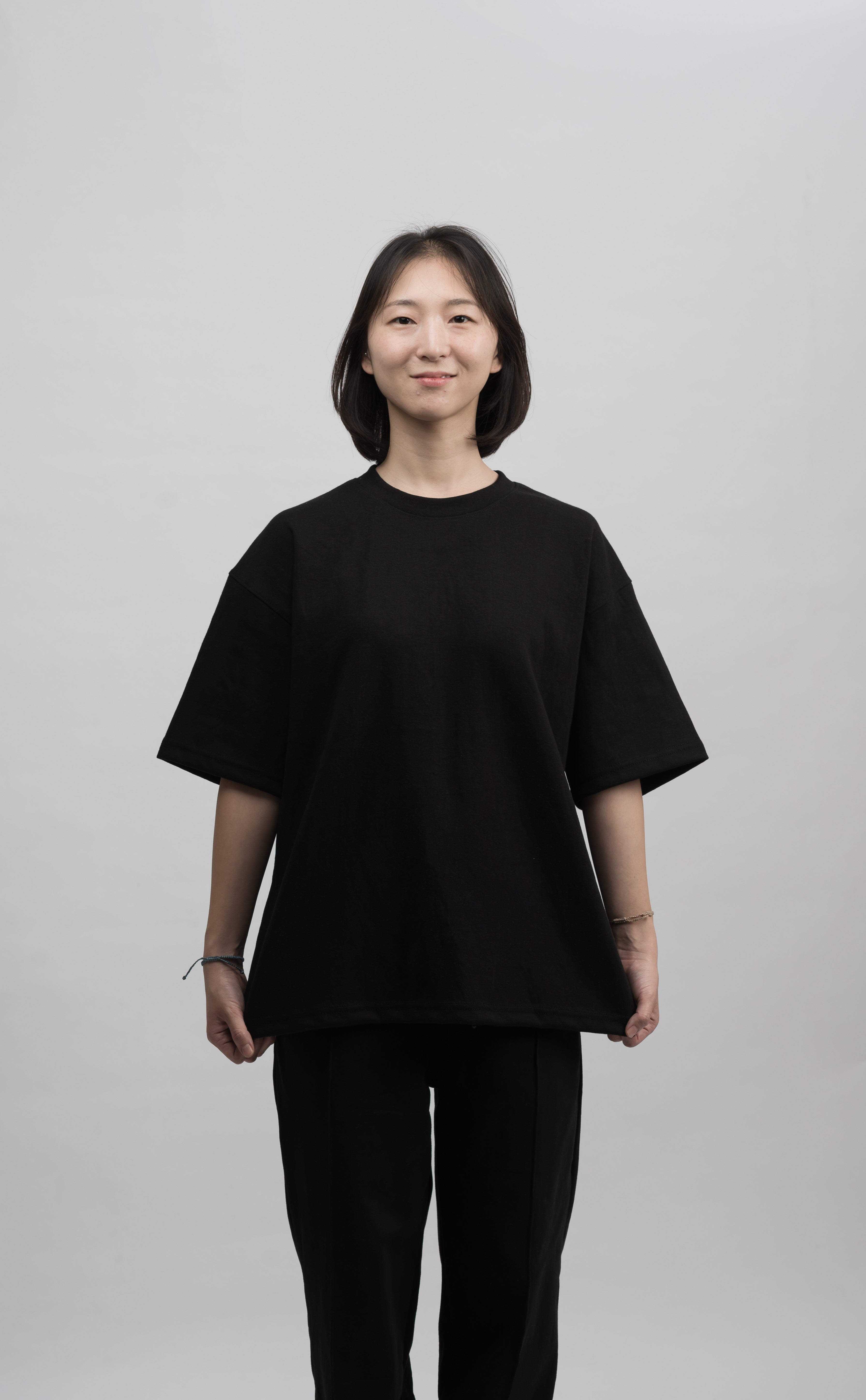 Solid Black Oversized Drop Shoulder T-Shirt