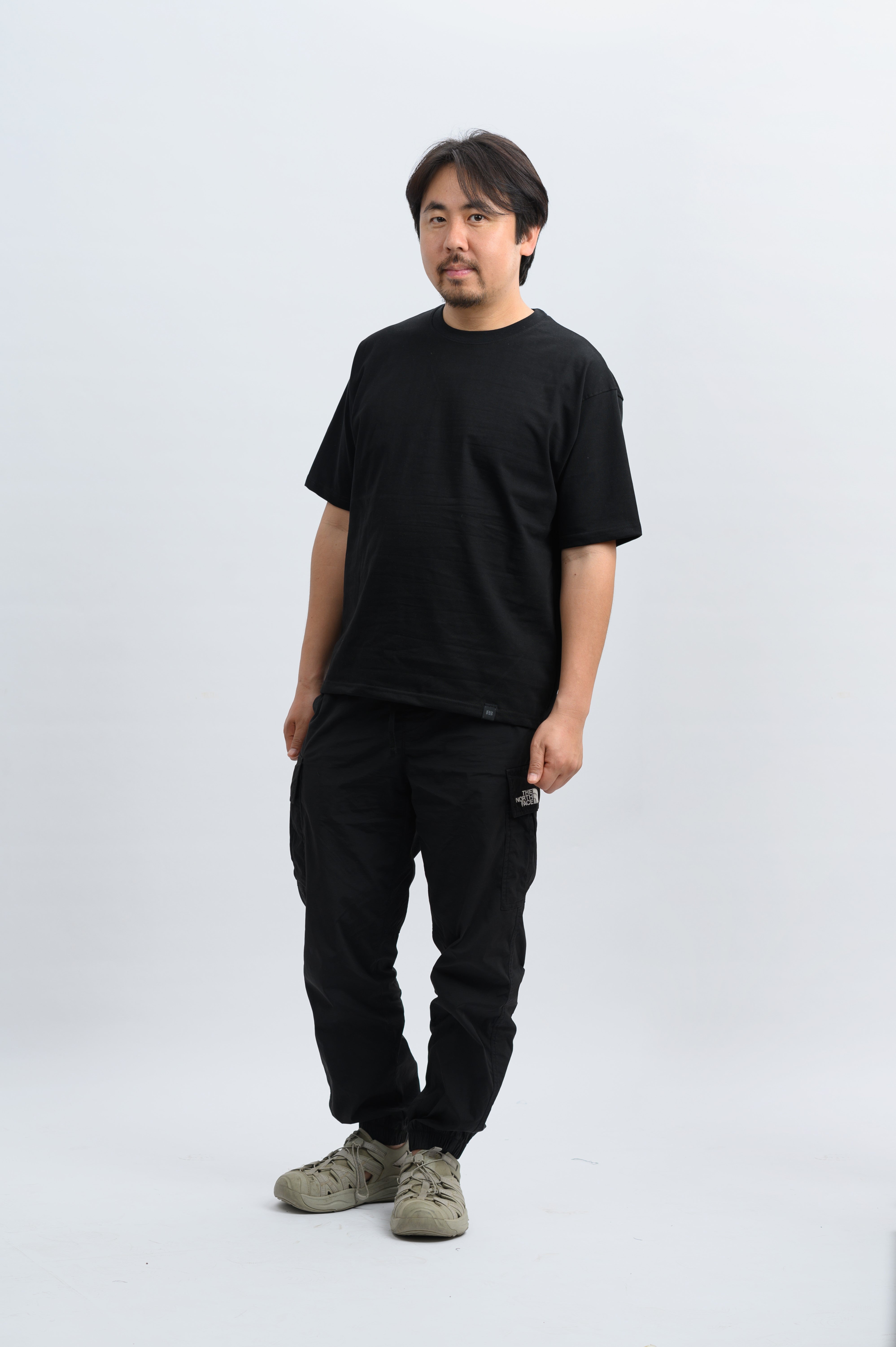 Solid Black Oversized Drop Shoulder T-Shirt