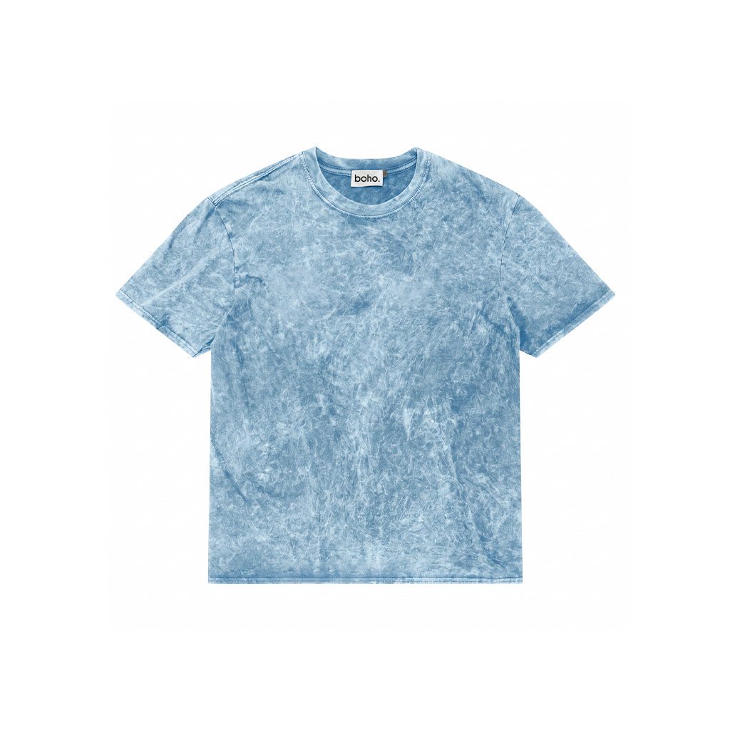 Vintage Acid Wash Oversized Tee - Sky Blue