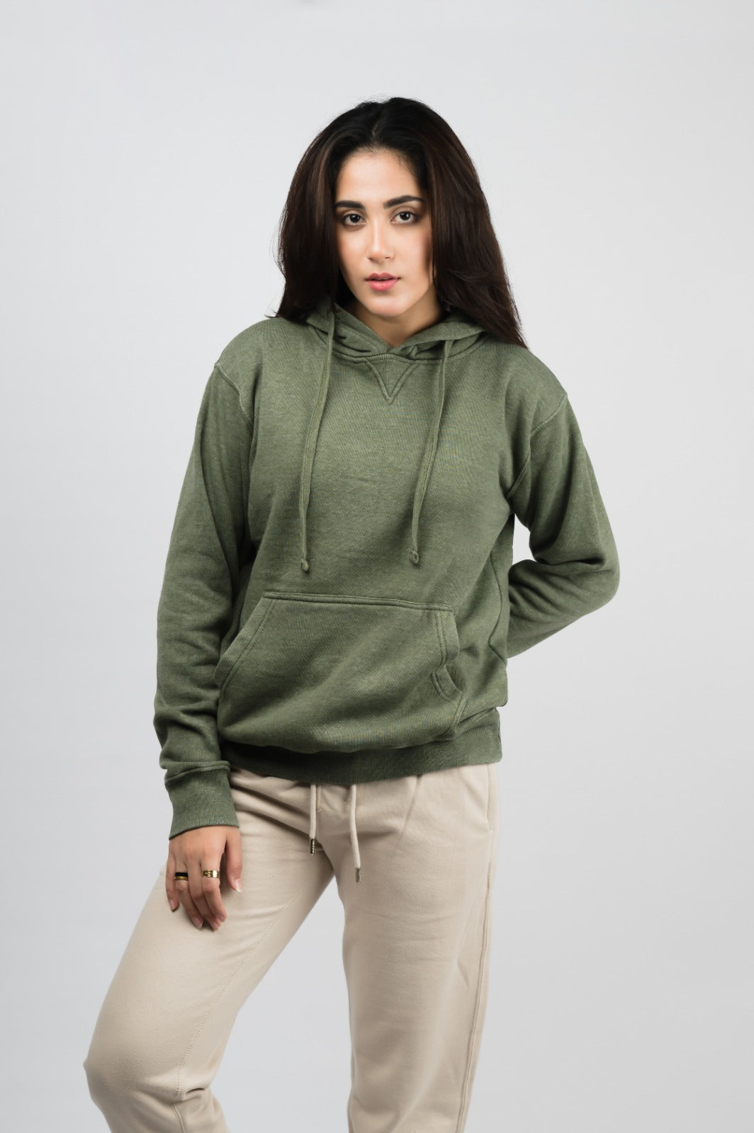 Green Burn washed hoodie (Unisex)