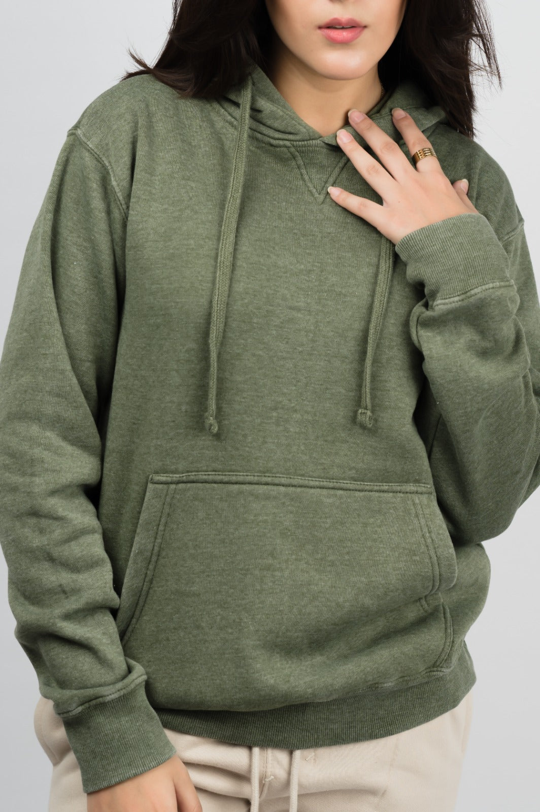 Green Burn washed hoodie (Unisex)