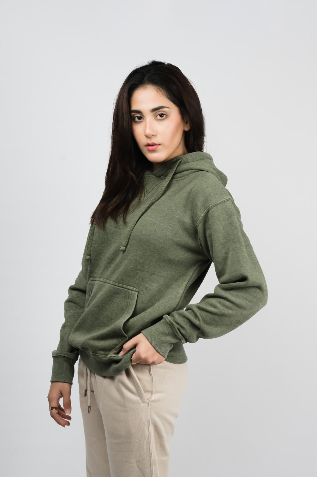 Green Burn washed hoodie (Unisex)