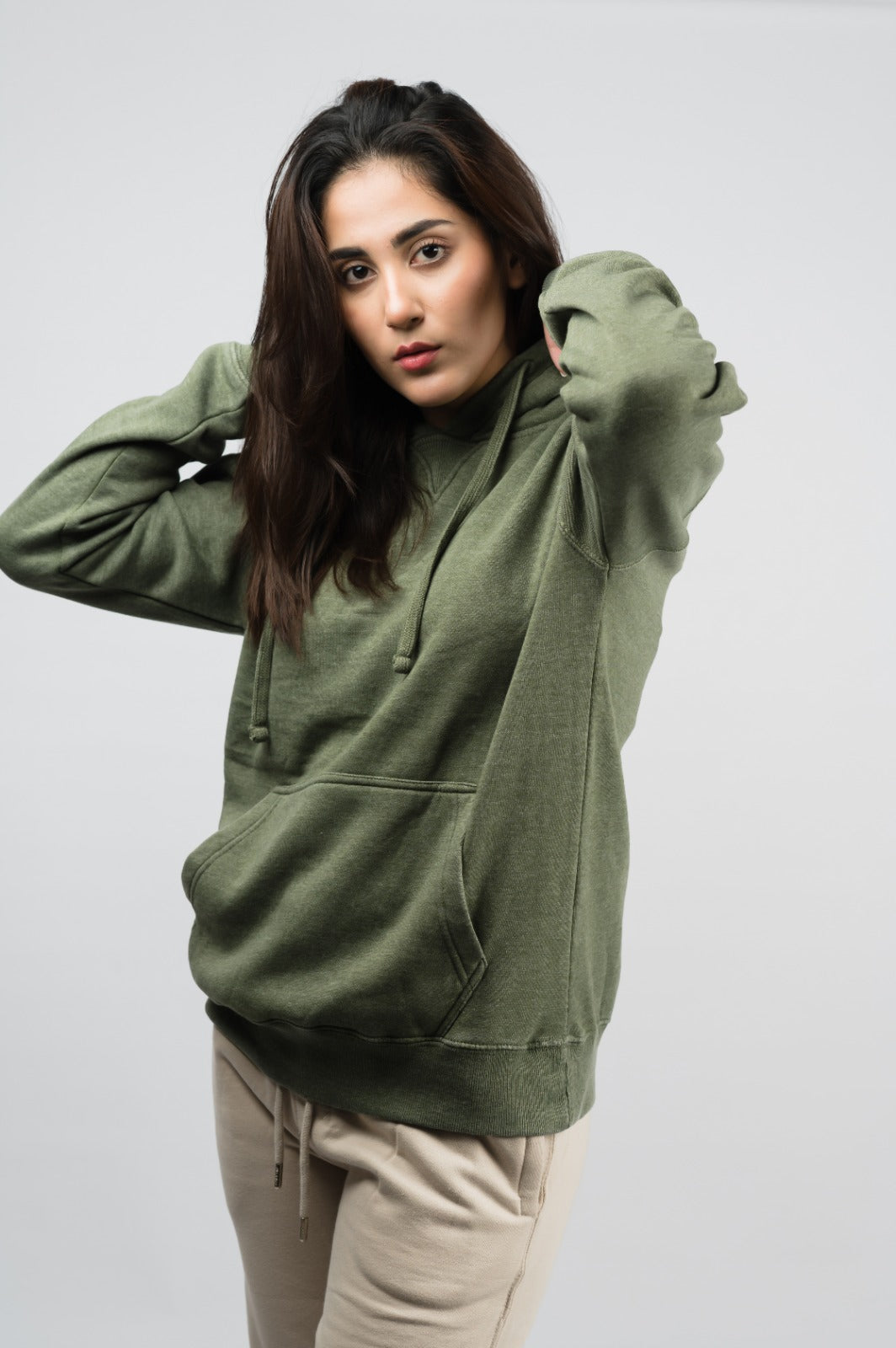 Green Burn washed hoodie (Unisex)