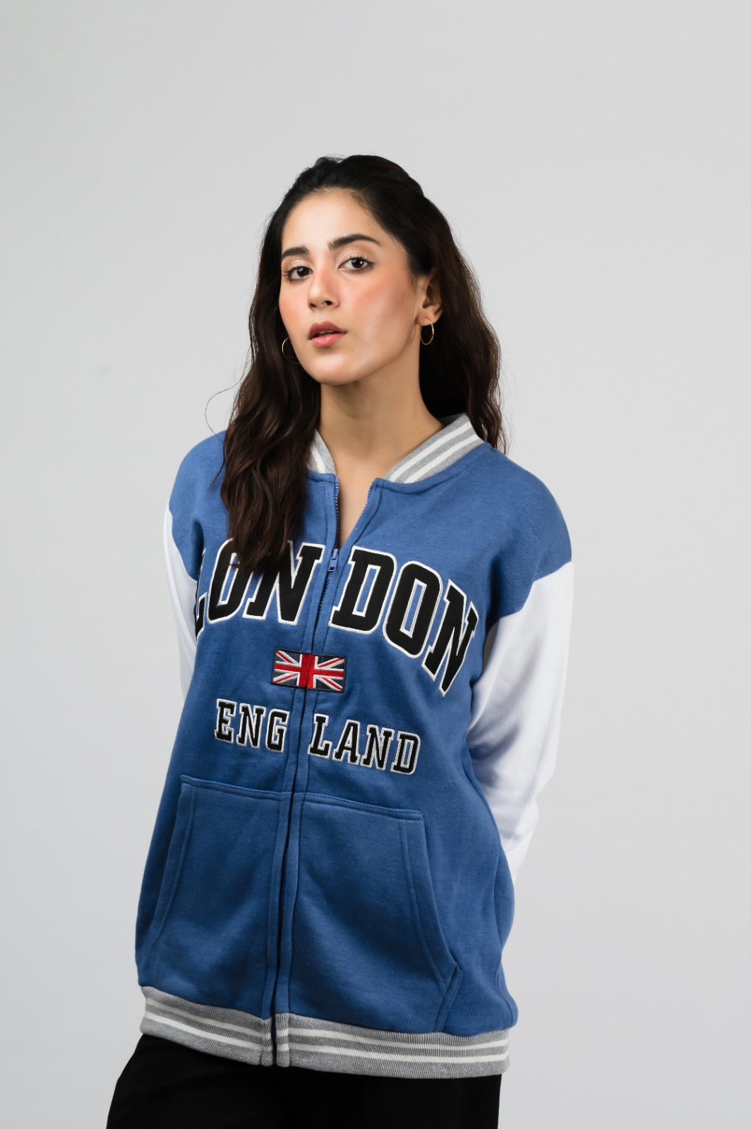 London Blue Baseball Jacket (Unisex)