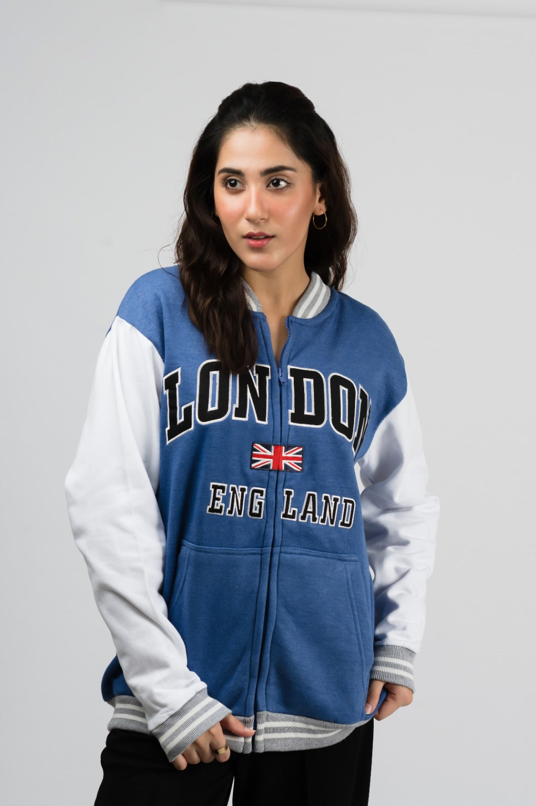 London Blue Baseball Jacket (Unisex)