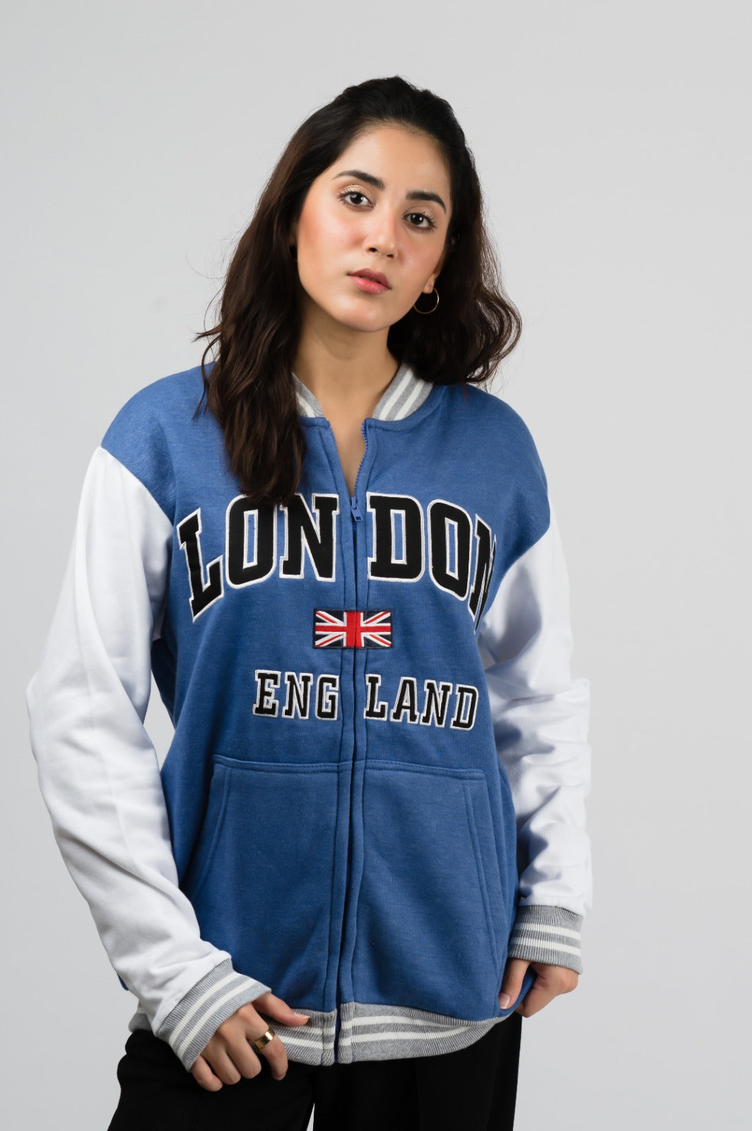 London Blue Baseball Jacket (Unisex)