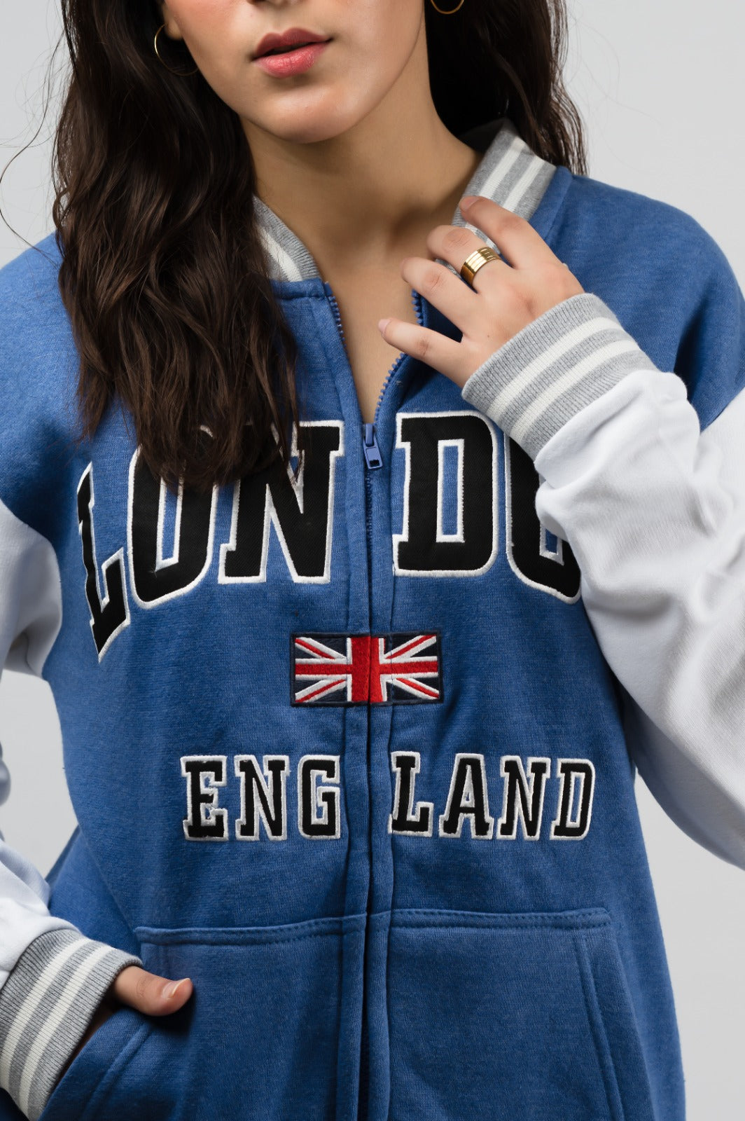 London Blue Baseball Jacket (Unisex)