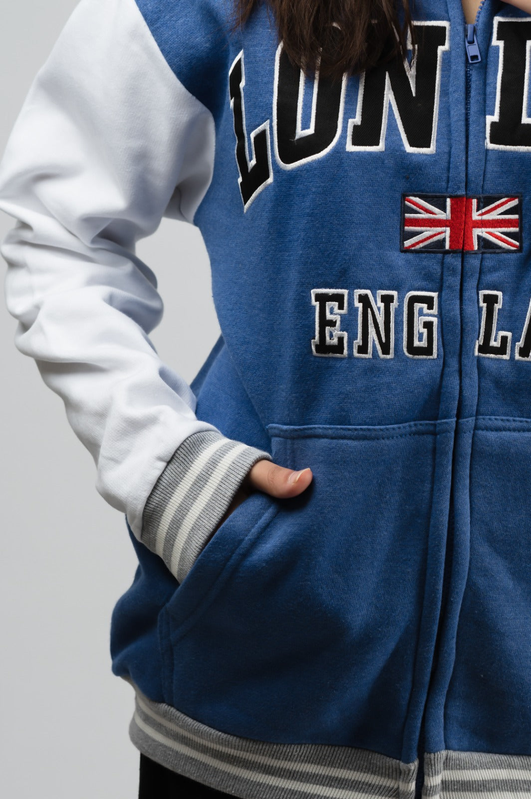 London Blue Baseball Jacket (Unisex)
