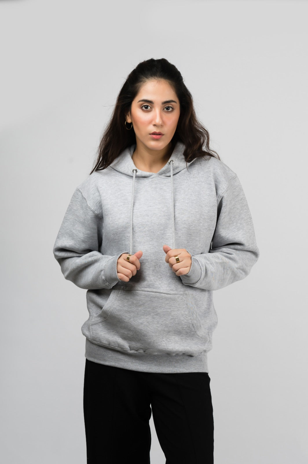 Grey Solid Hoodie (Unisex)