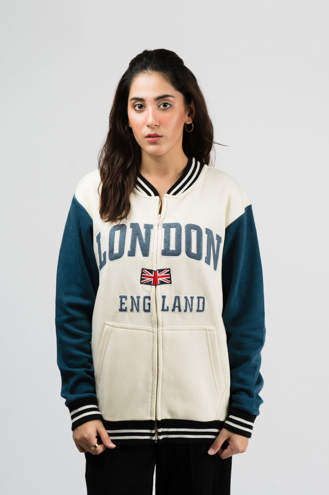 London white Baseball Jacket (Unisex)