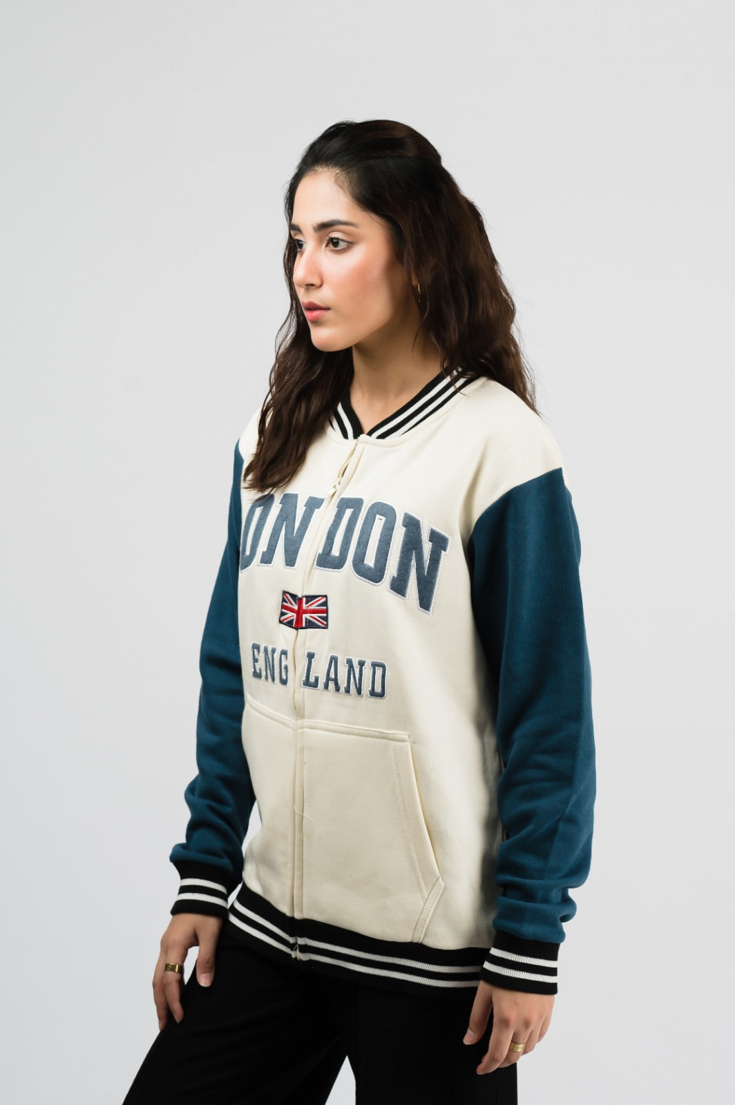 London white Baseball Jacket (Unisex)