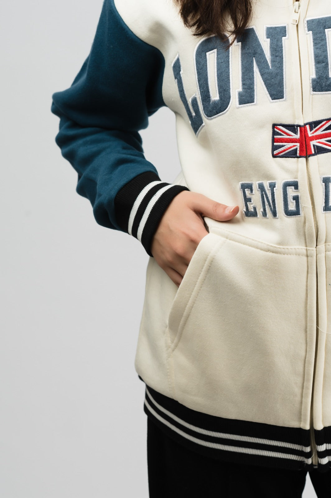 London white Baseball Jacket (Unisex)