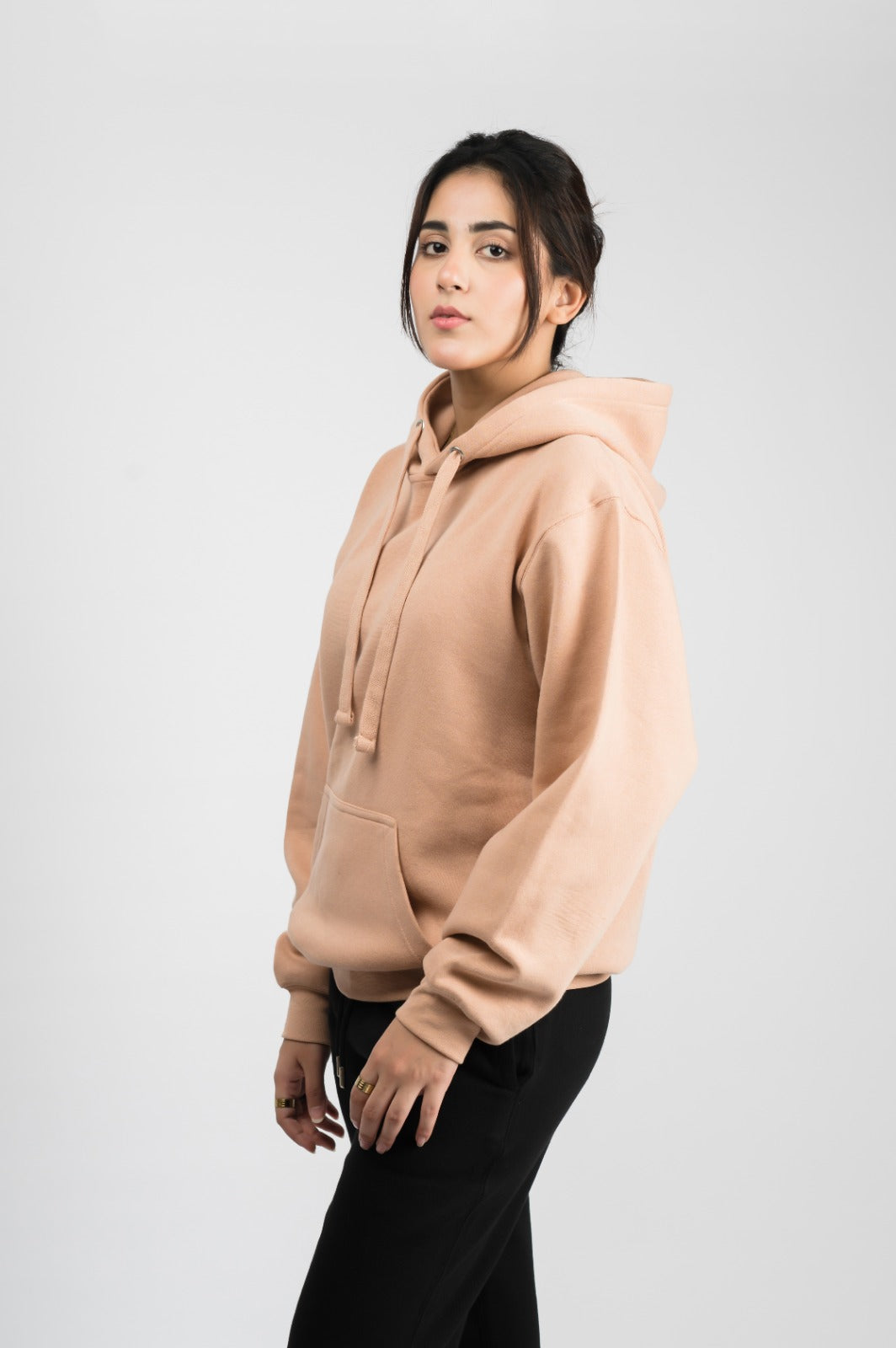 Peach solid Hoodie