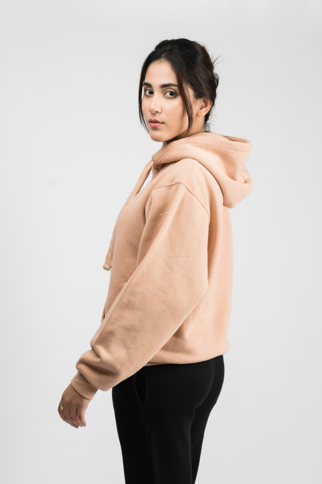 Peach solid Hoodie