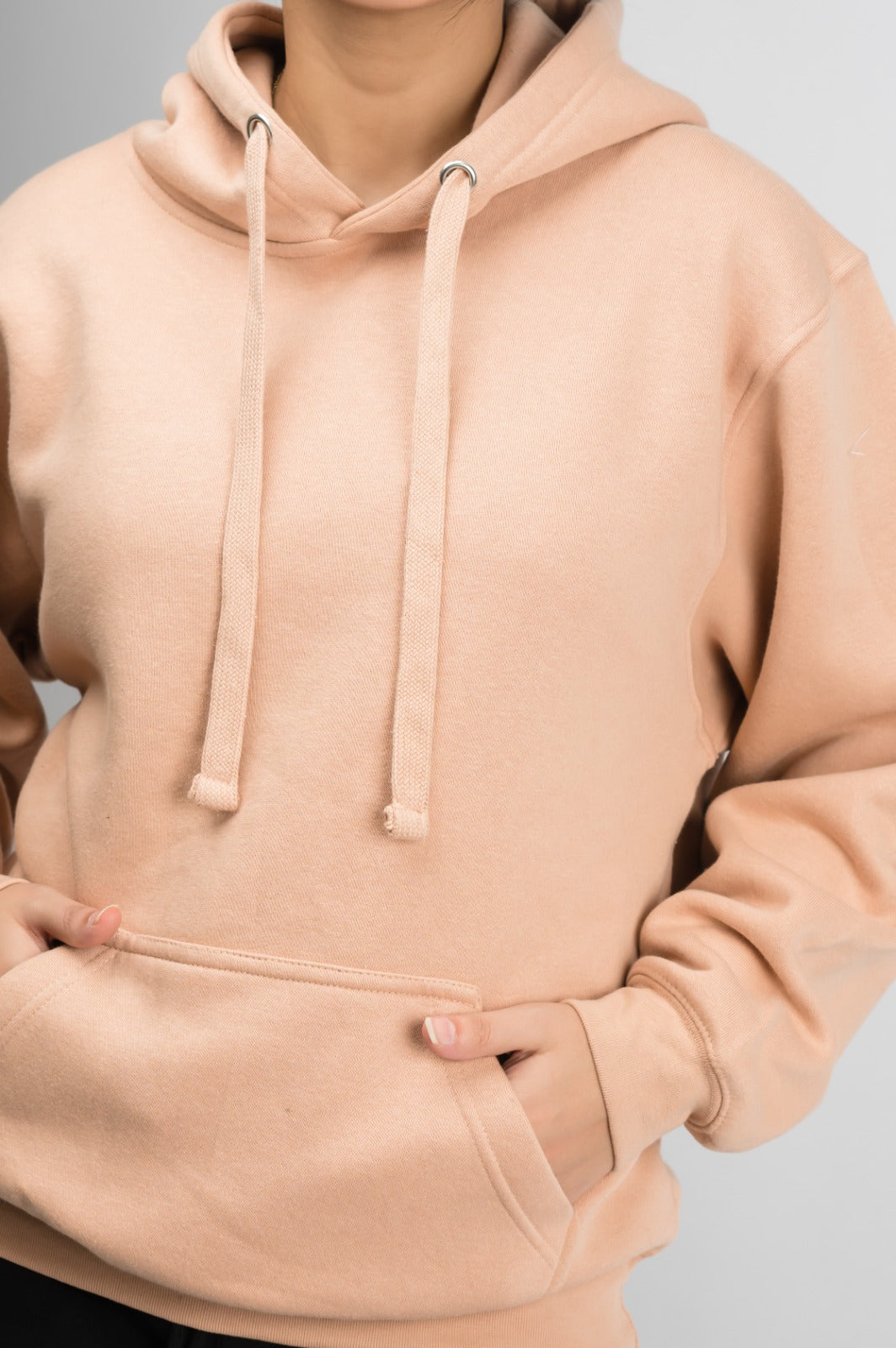 Peach solid Hoodie
