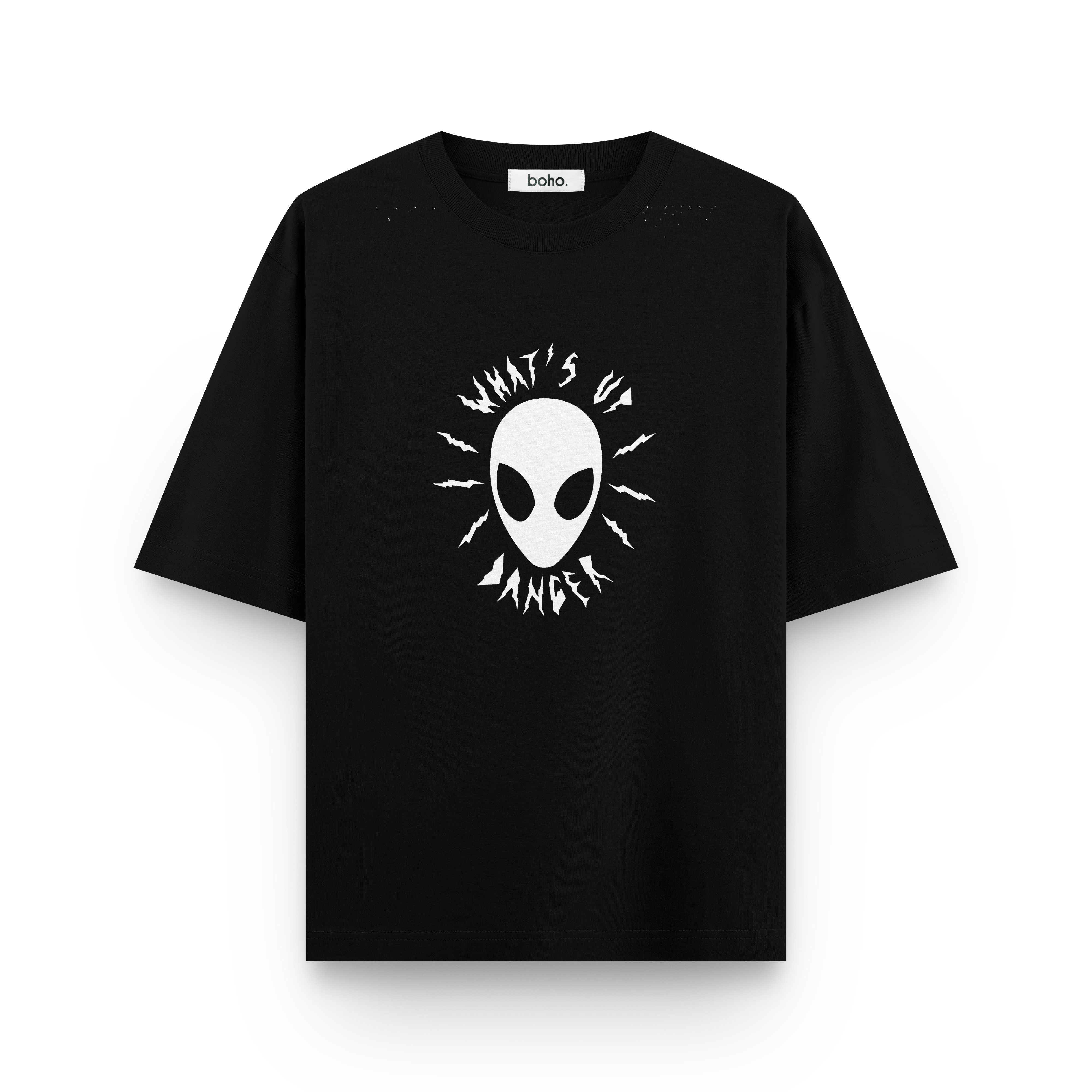 What’s Up Danger Graphic Oversized T-Shirt - Black