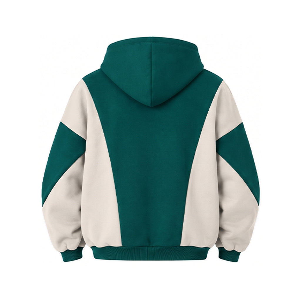 Colorblock Oversized Hoodie - White Forest