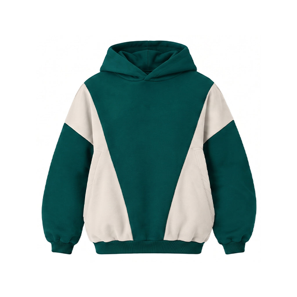 Colorblock Oversized Hoodie - White Forest