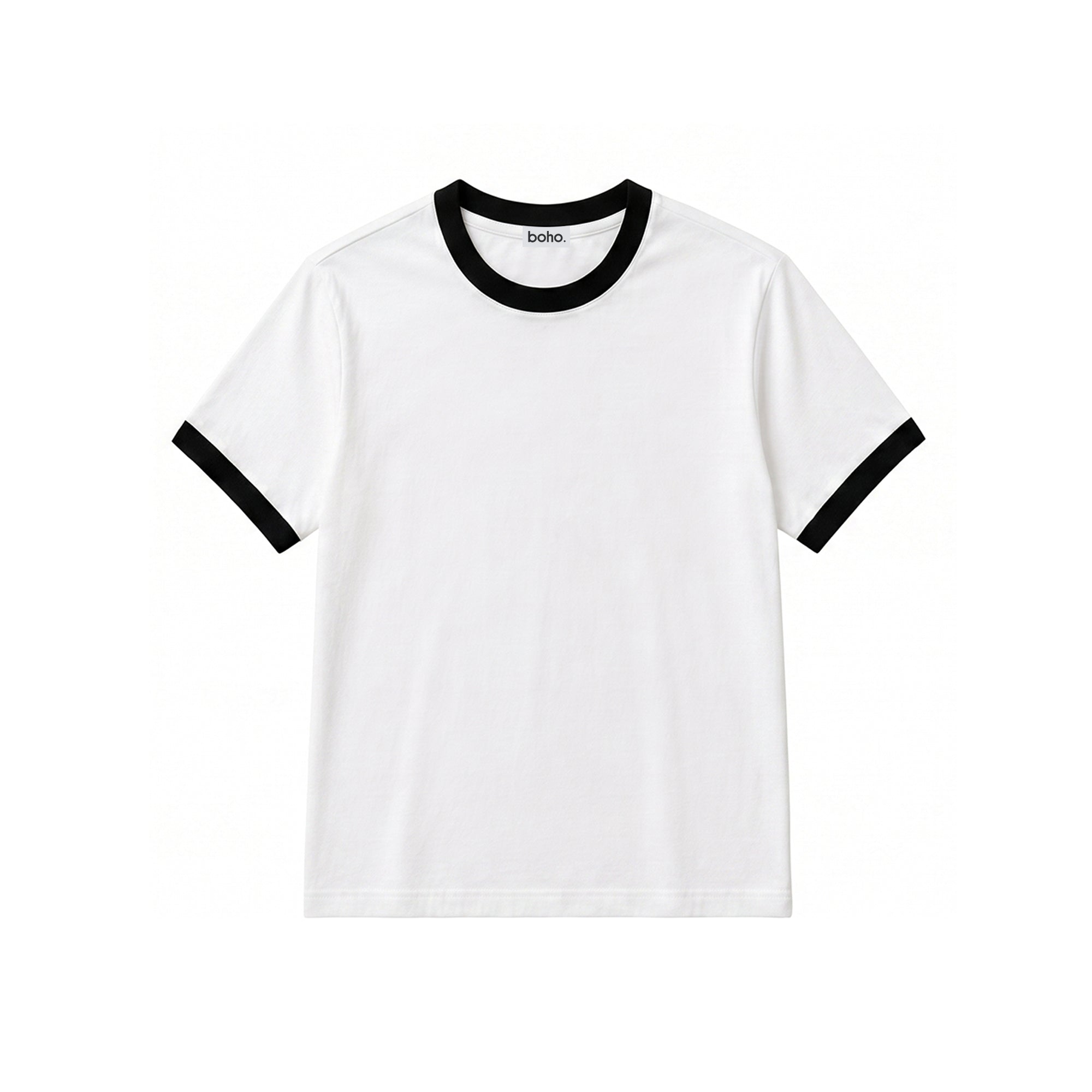 Classic Ringer Tee – White & Black