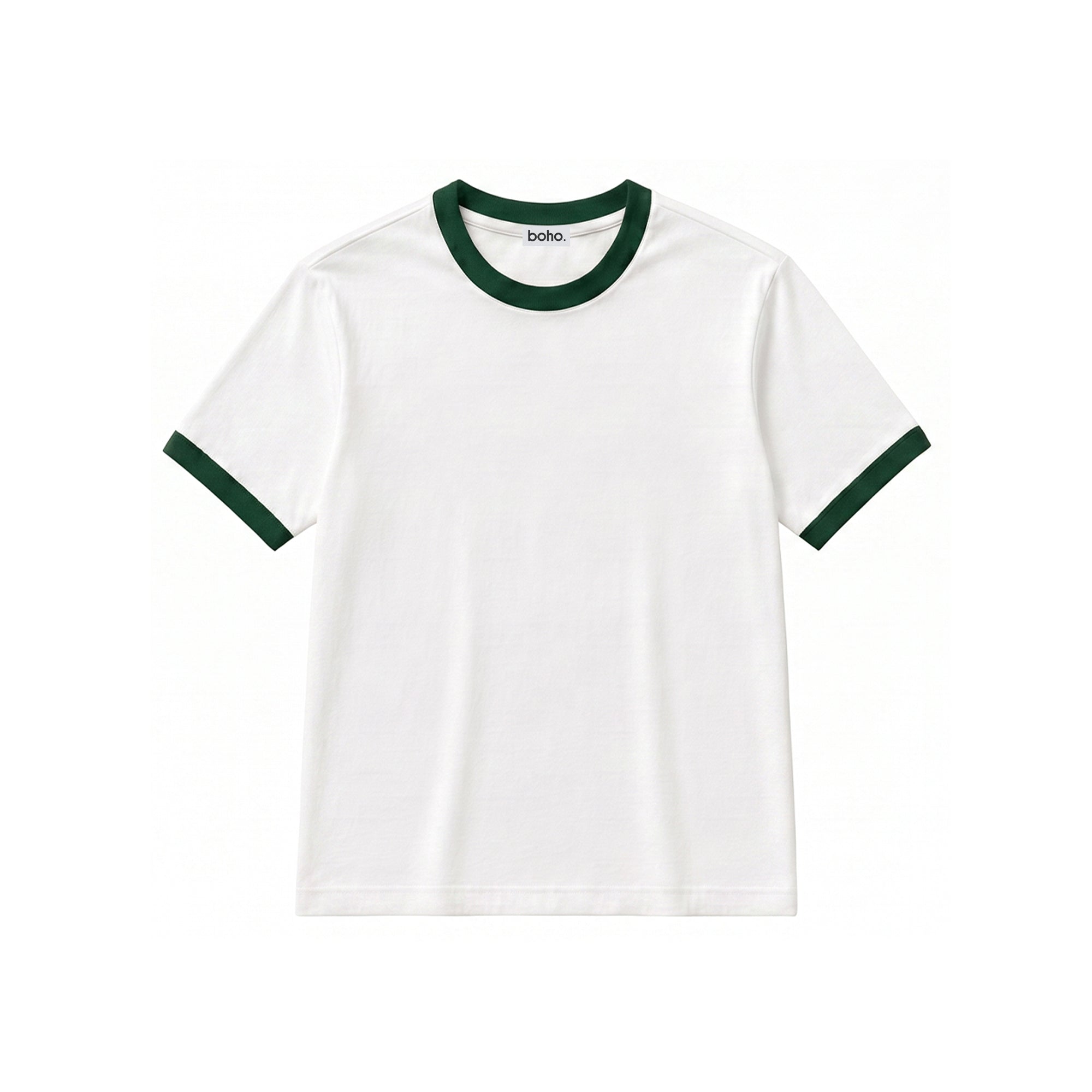 Classic Ringer Tee – White & Green