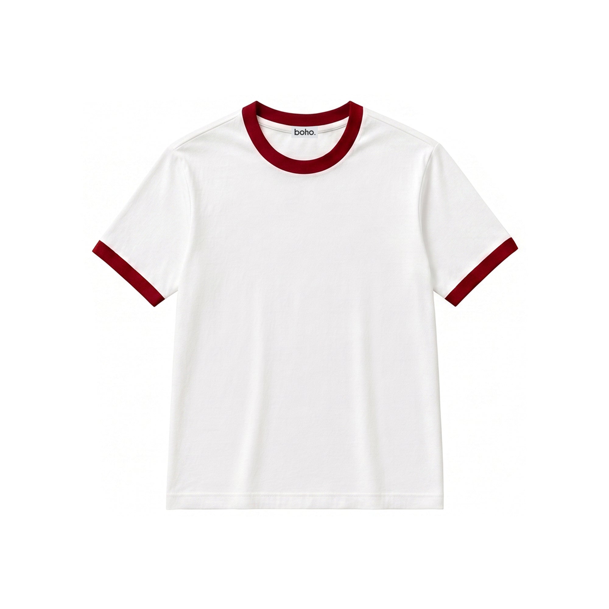 Classic Ringer Tee – White & Red