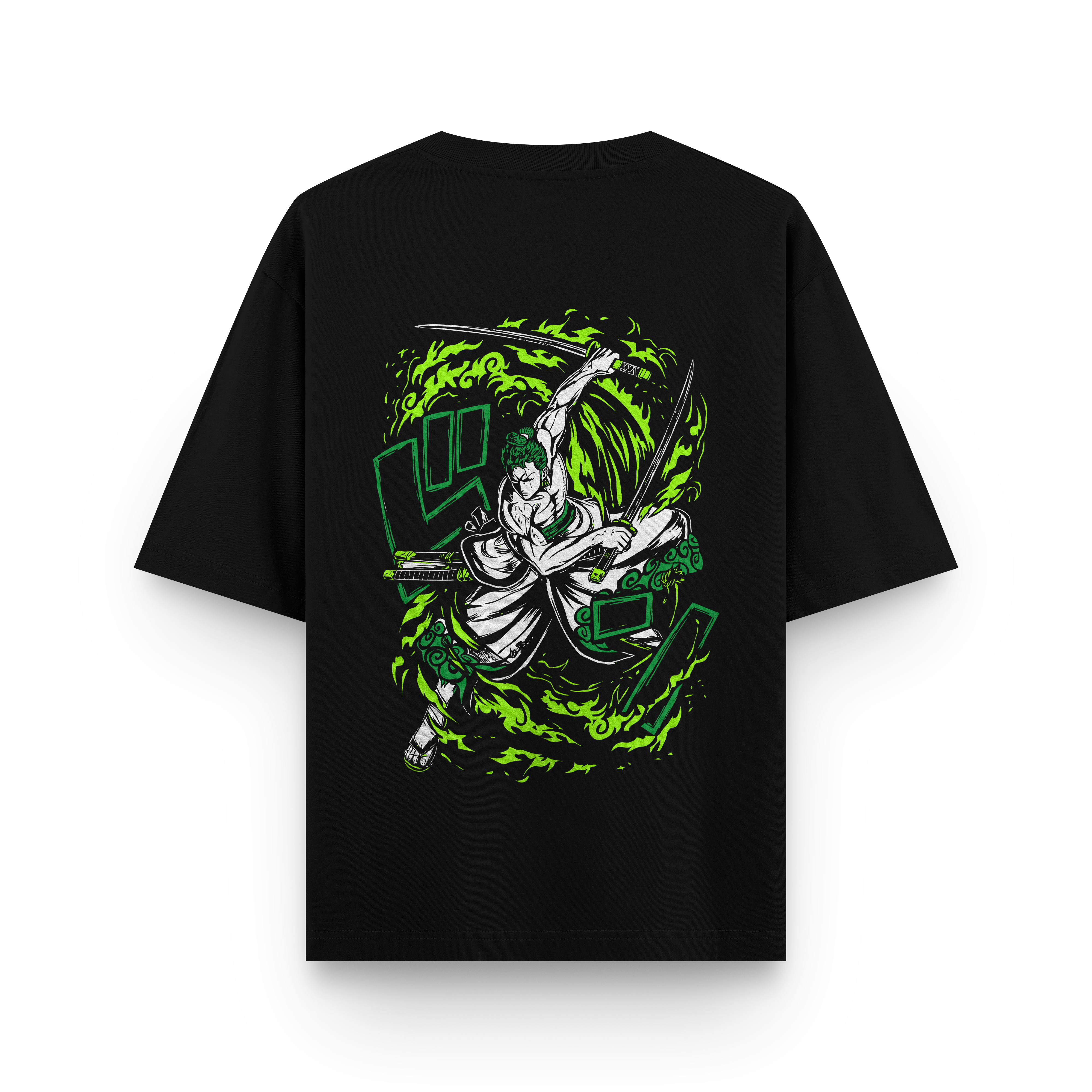 Roronoa Zoro Neon Rage Oversized T-Shirt