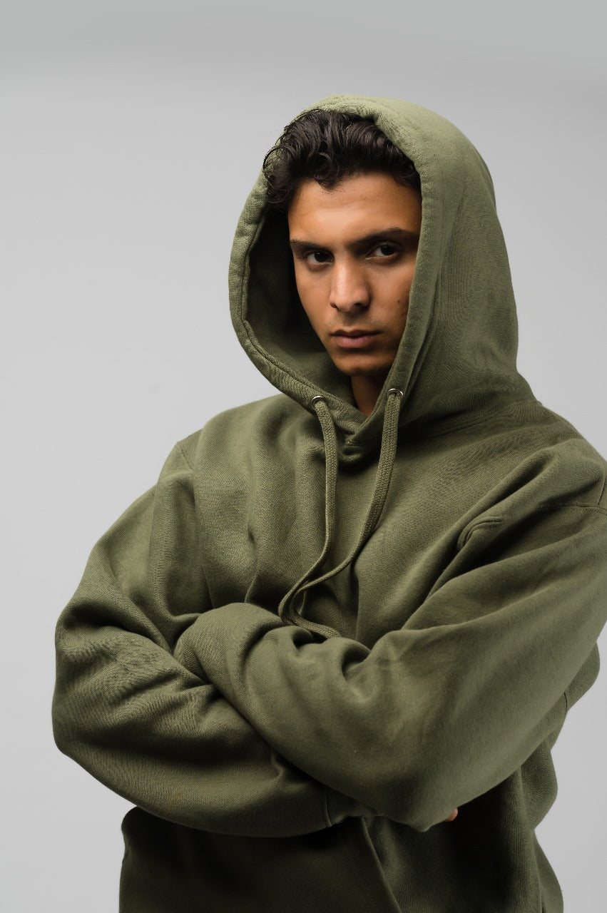 Olive Green Solid Hoodie (Unisex)