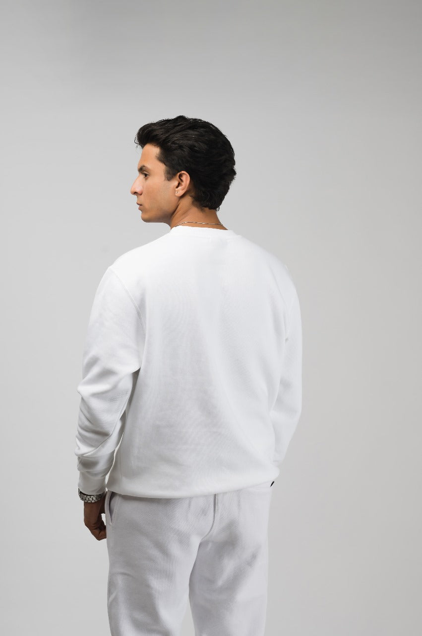 White Solid Sweatshirt